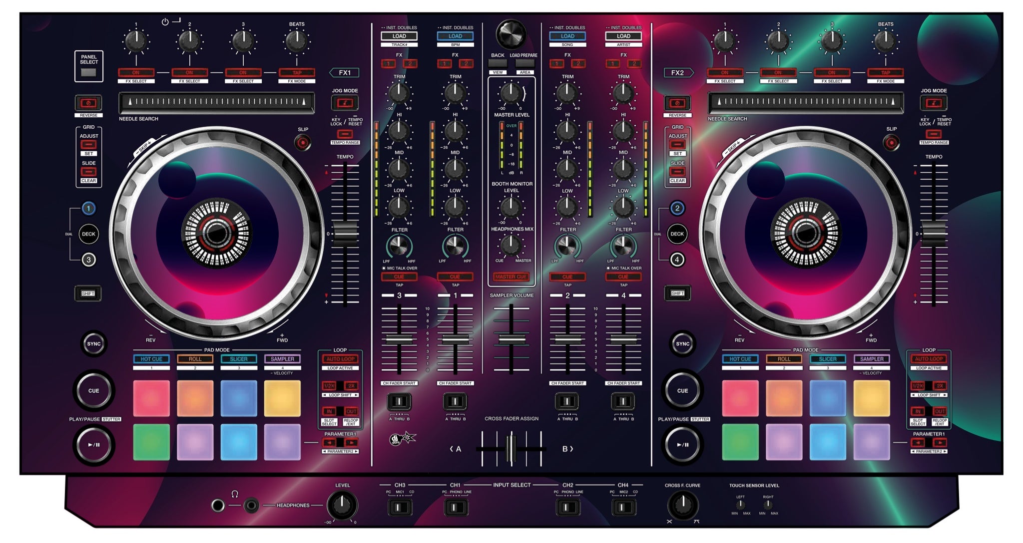 Pioneer DJ DDJ SX Skin Retro Bubble