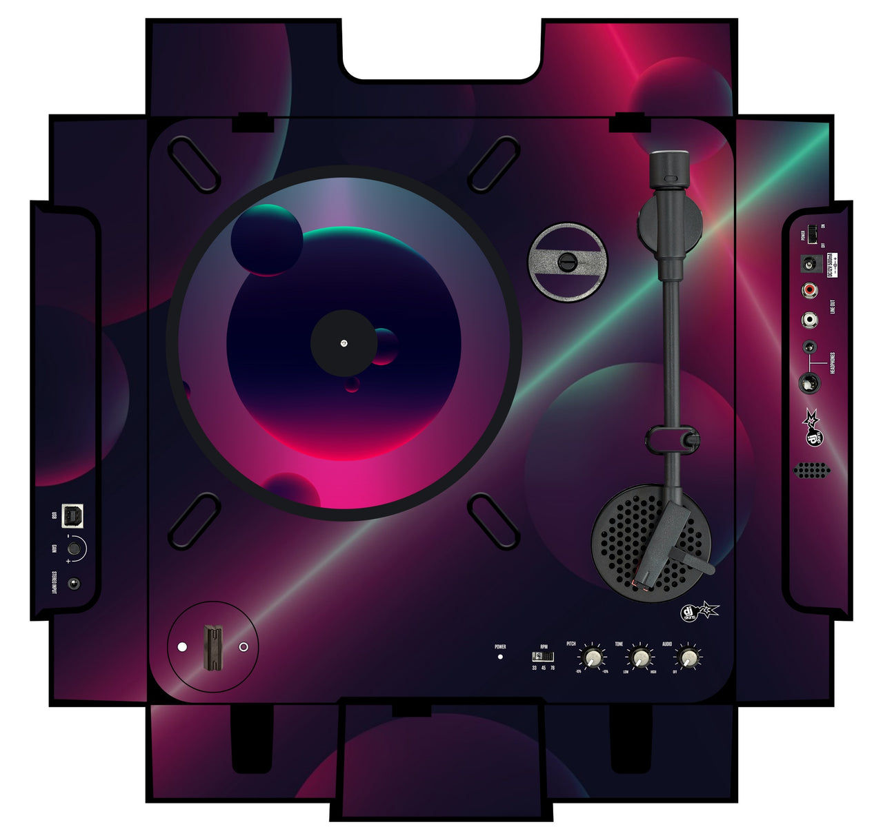 Numark PT 01 incl. Sides Skin Retro Bubble
