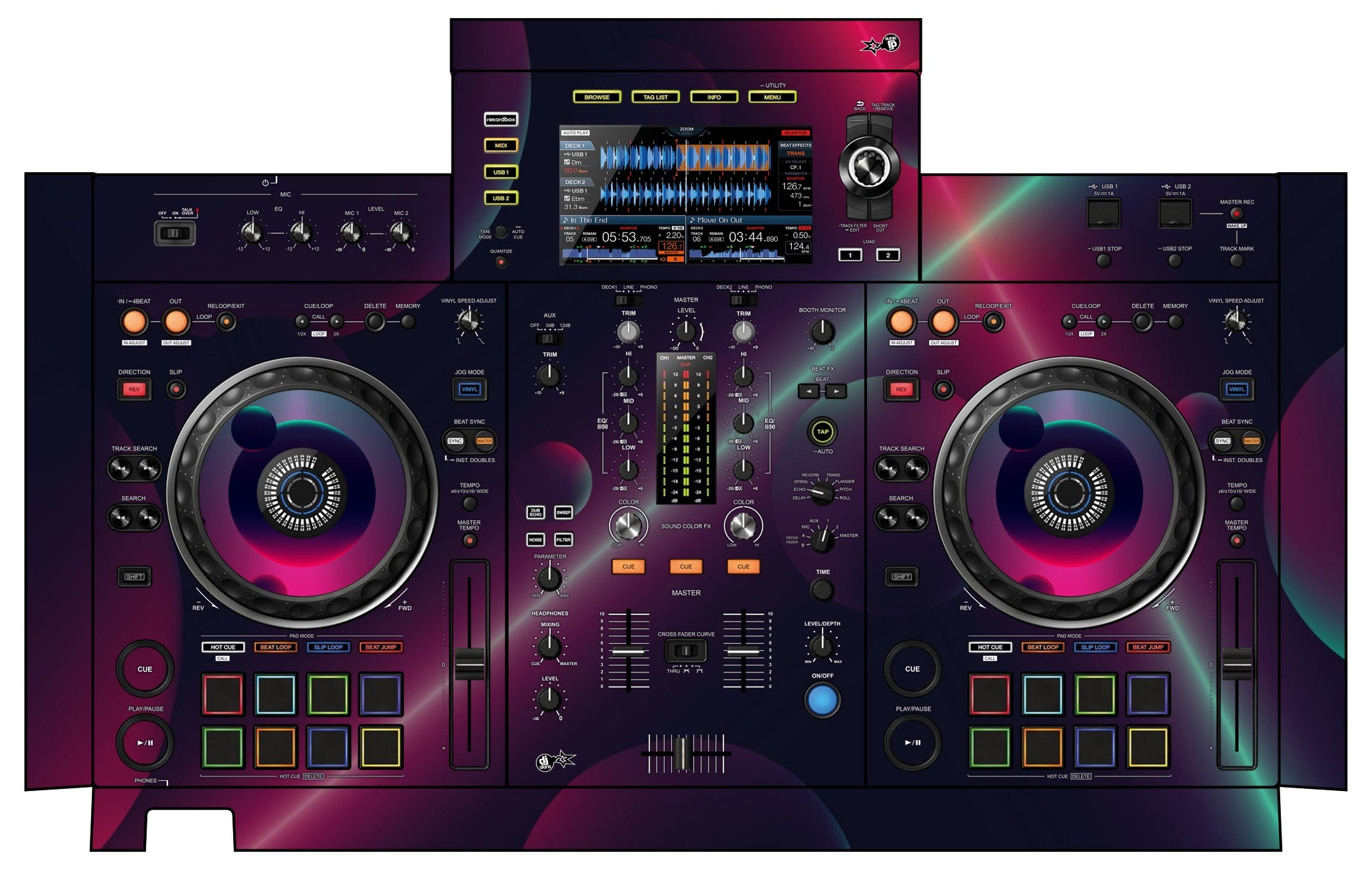 Pioneer DJ XDJ RX 2 Skin Retro Bubble