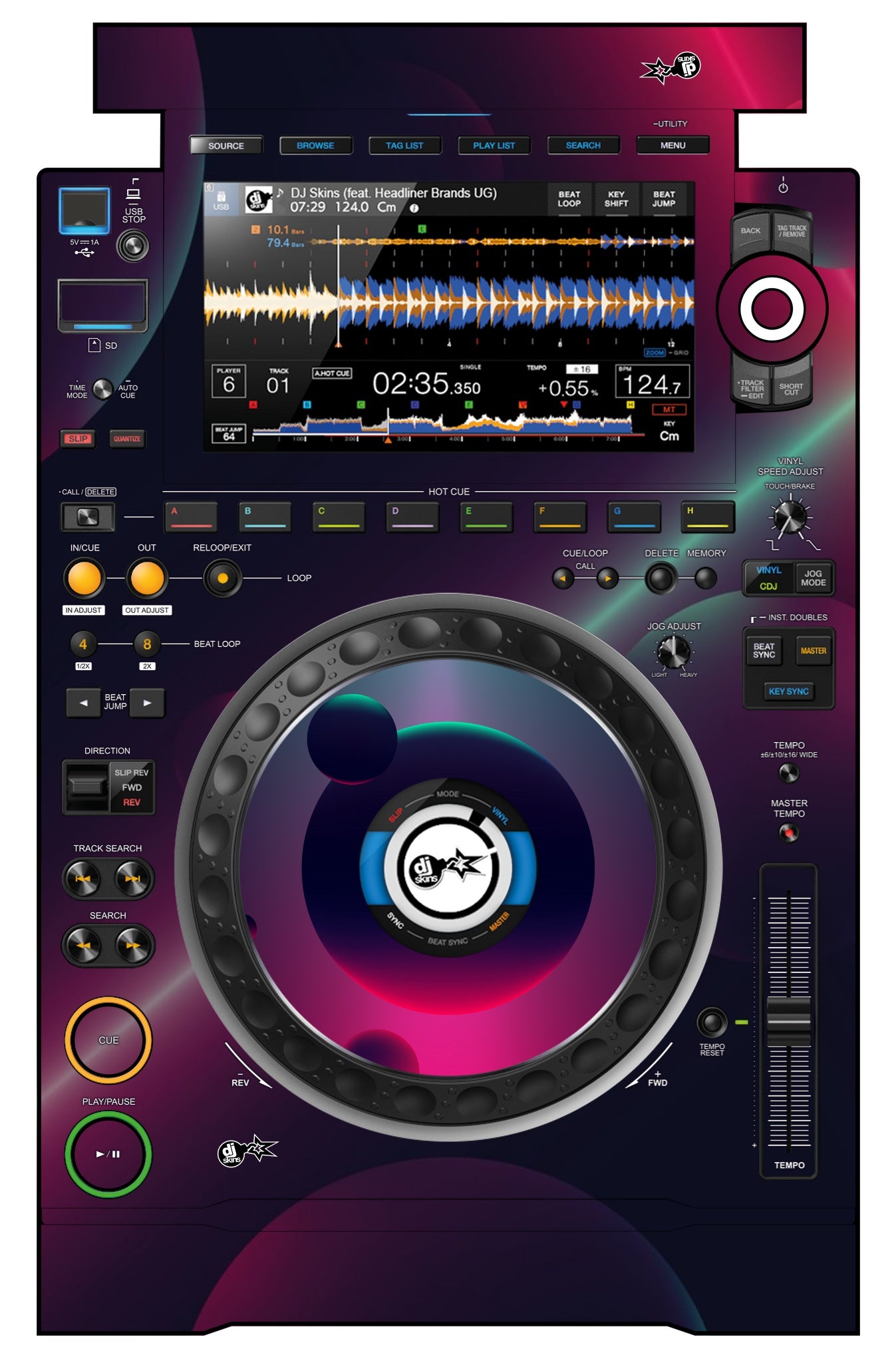 Pioneer DJ CDJ 3000 Skin Retro Bubble