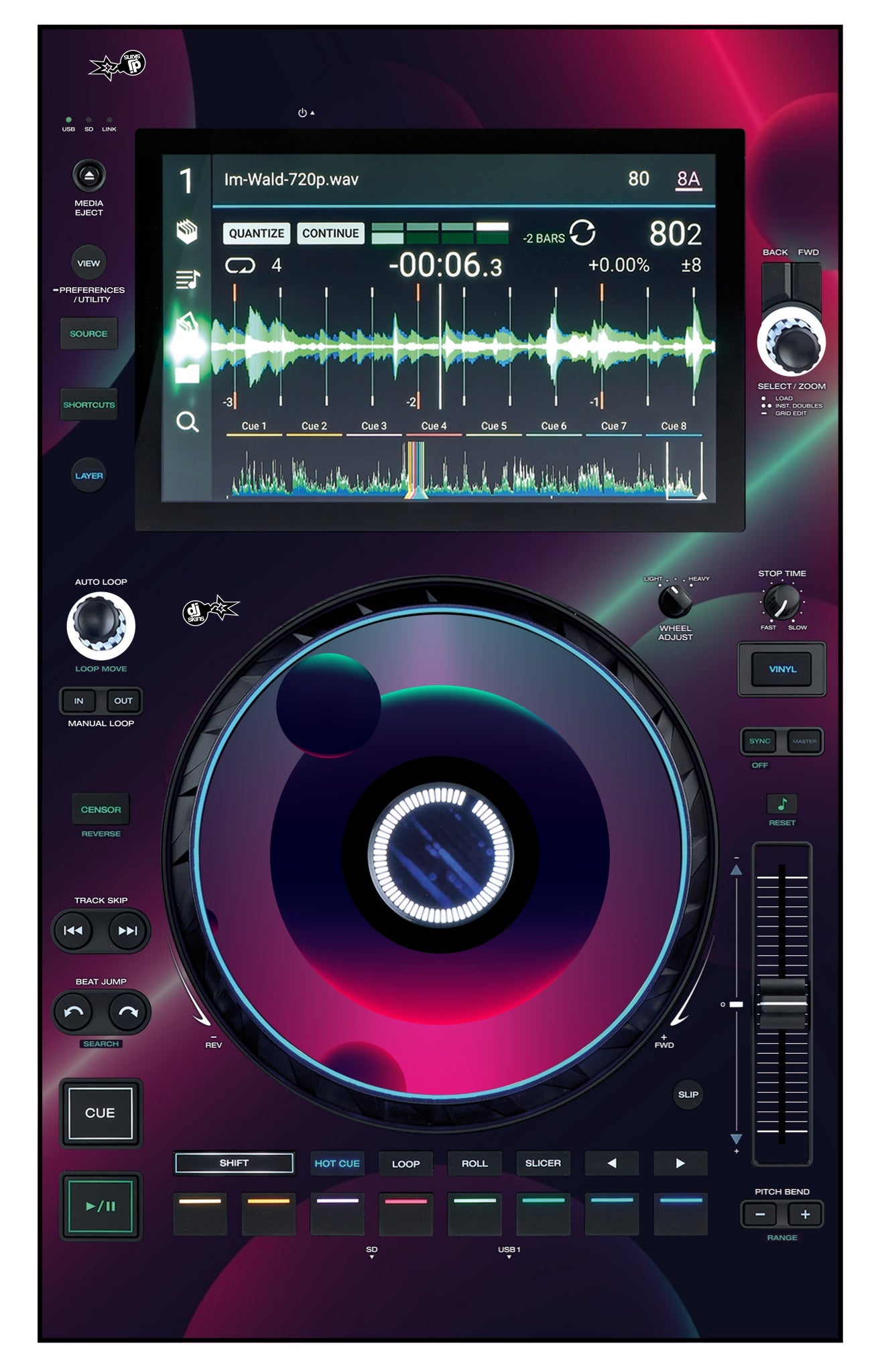 Denon DJ SC 6000 Skin Retro Bubble