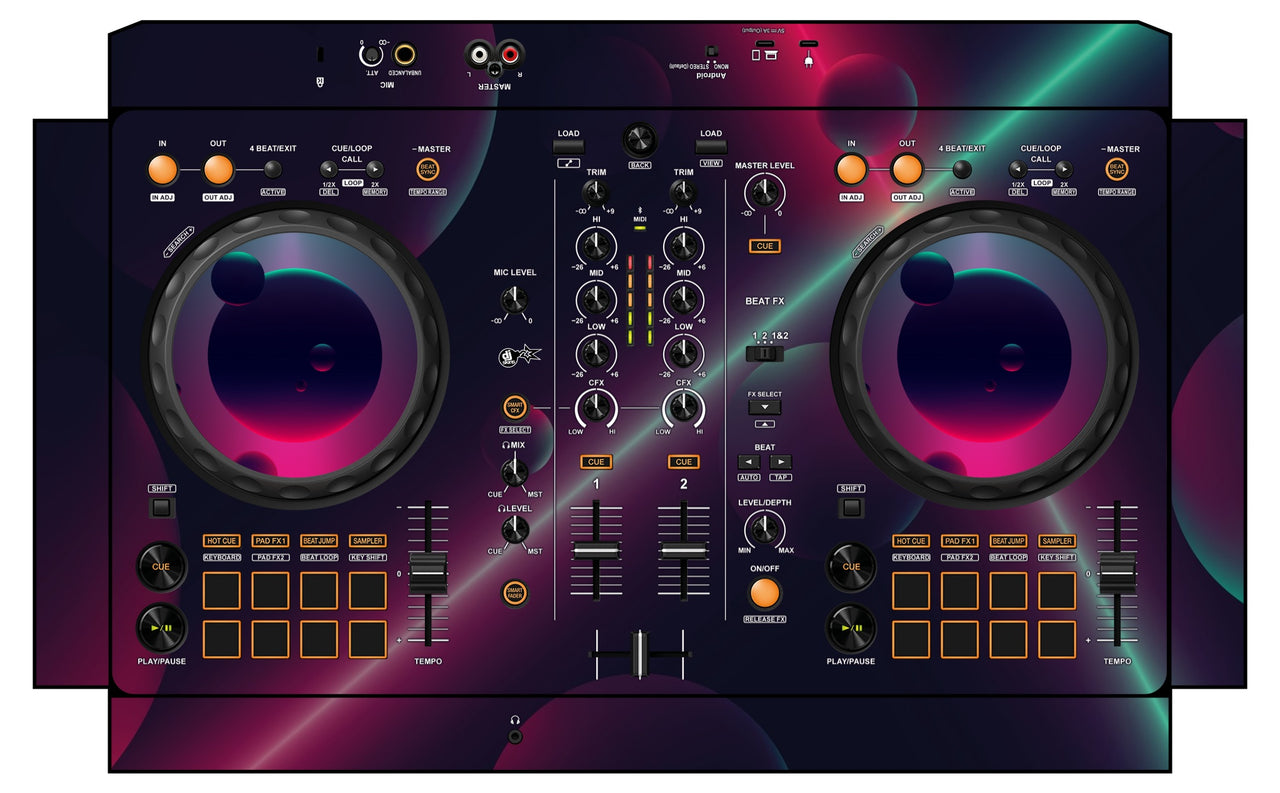 Pioneer DJ DDJ FLX 4 Skin Retro Bubble