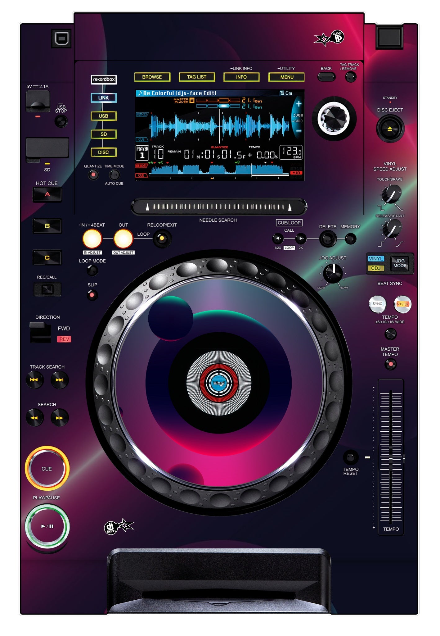 Pioneer DJ CDJ 2000 NEXUS Skin Retro Bubble