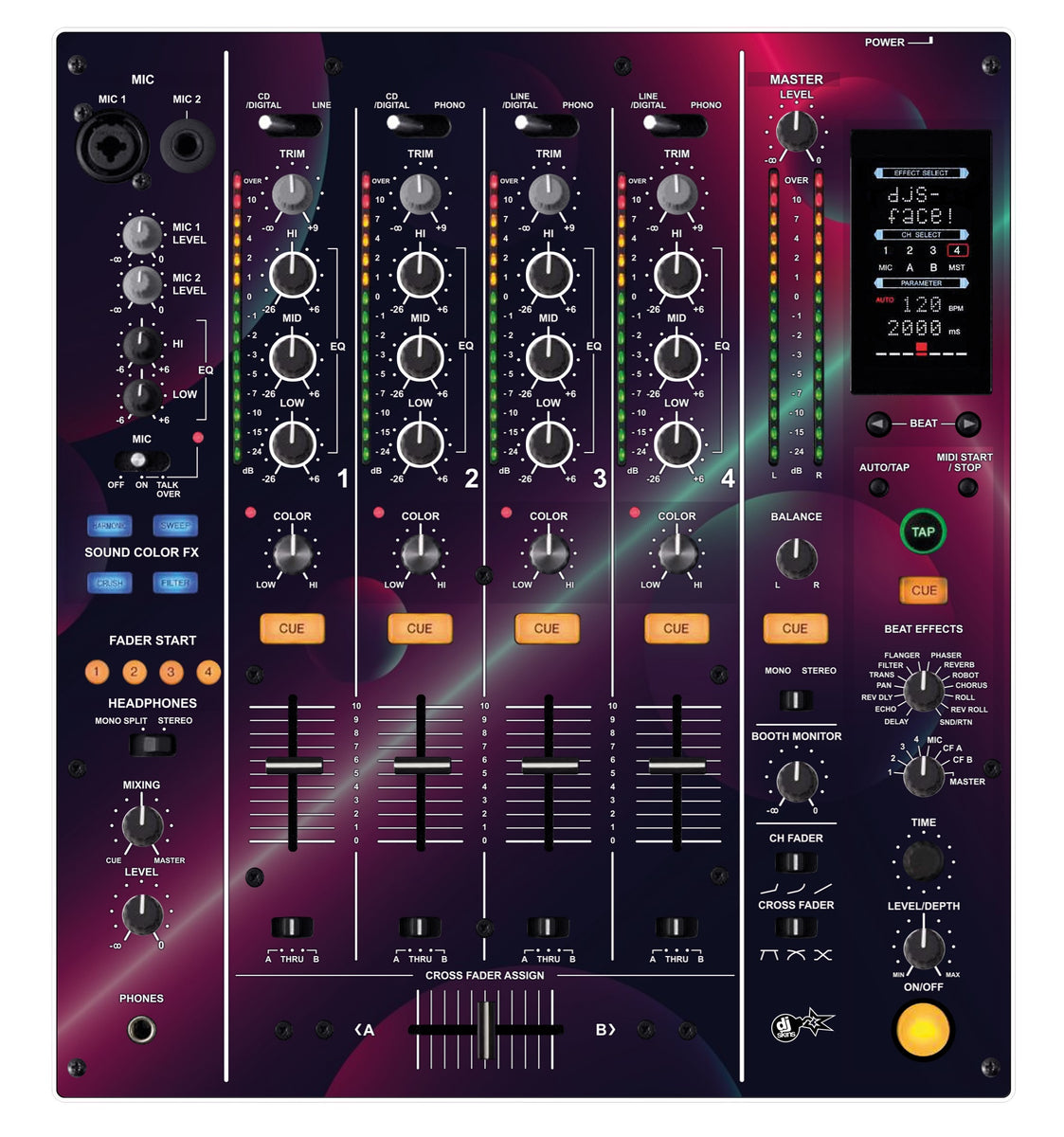 DJ Skins® Pioneer DJ DJM 800 Skin Retro Bubble