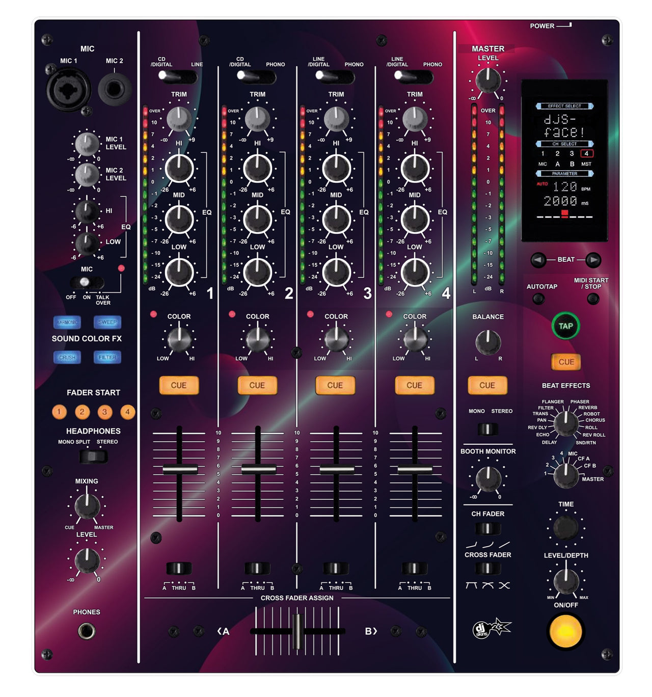 Pioneer DJ DJM 800 Skin Retro Bubble