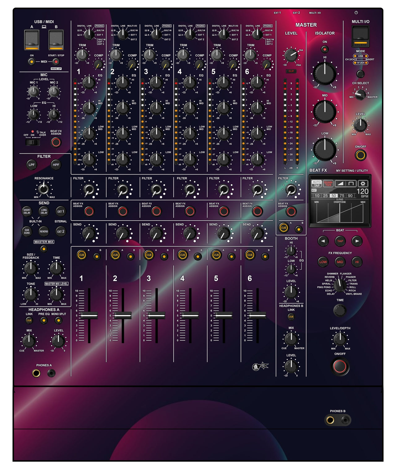 Pioneer DJ DJM V10 LF Skin Retro Bubble