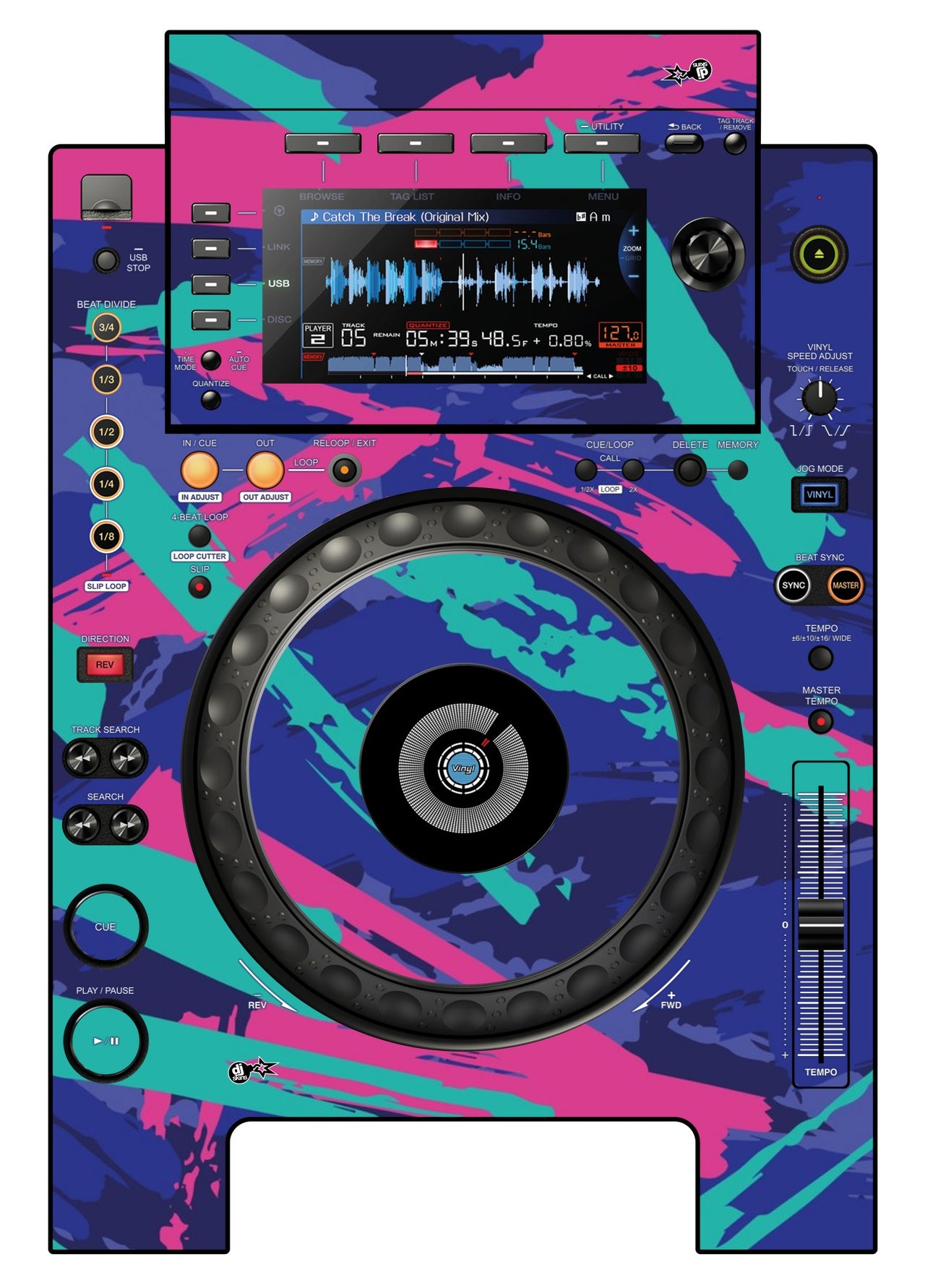 Pioneer DJ CDJ 900 NEXUS Skin Retro Jogger