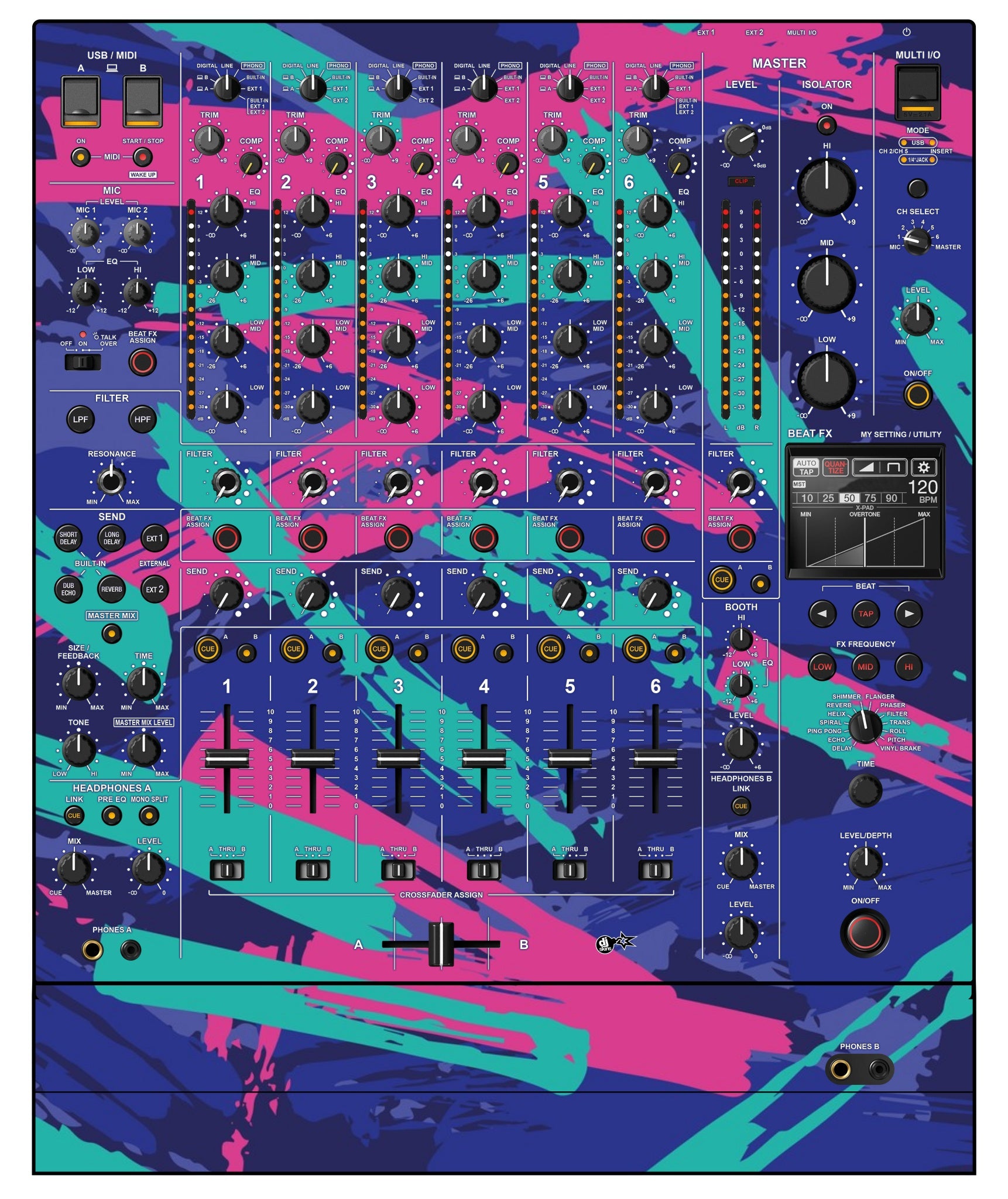 Pioneer DJ DJM V10 Skin Retro Jogger