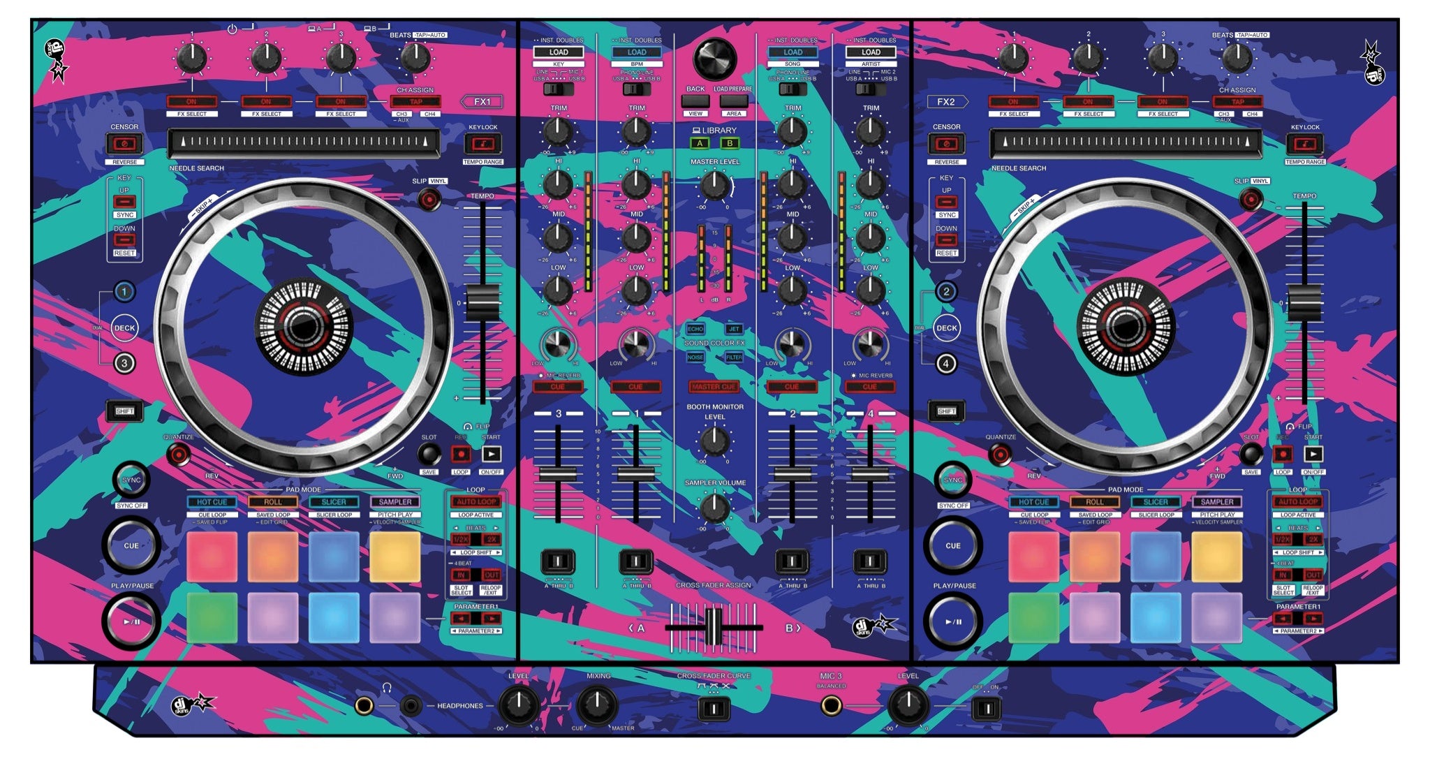 Pioneer DJ DDJ SX 3 Skin Retro Jogger