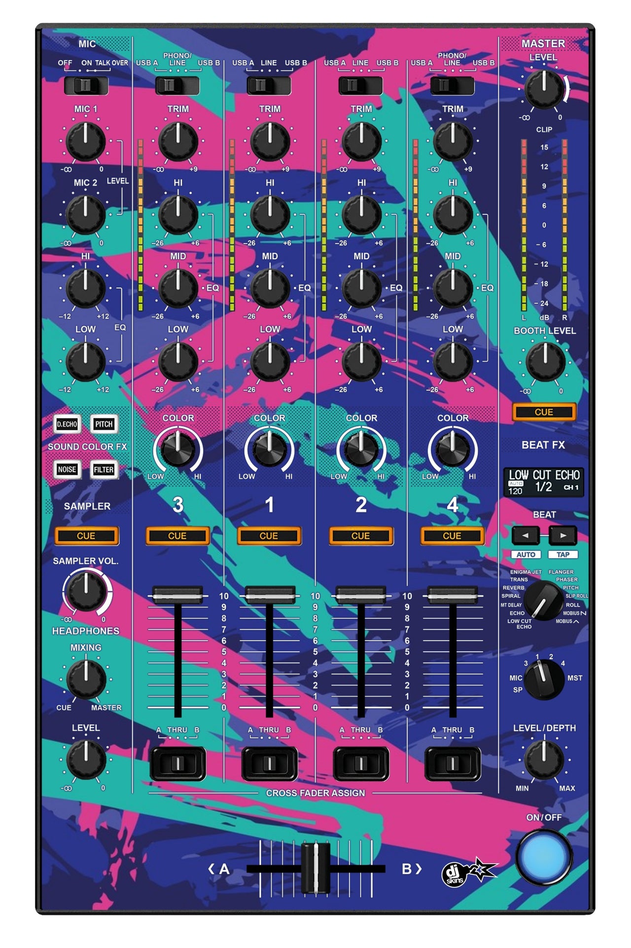 Pioneer DJ DDJ 1000 SRT MIXER Skin Retro Jogger