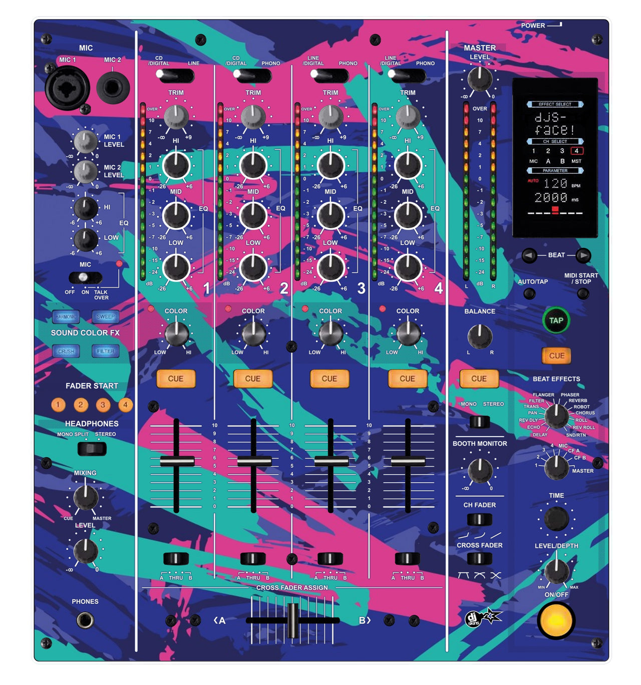 Pioneer DJ DJM 800 Skin Retro Jogger