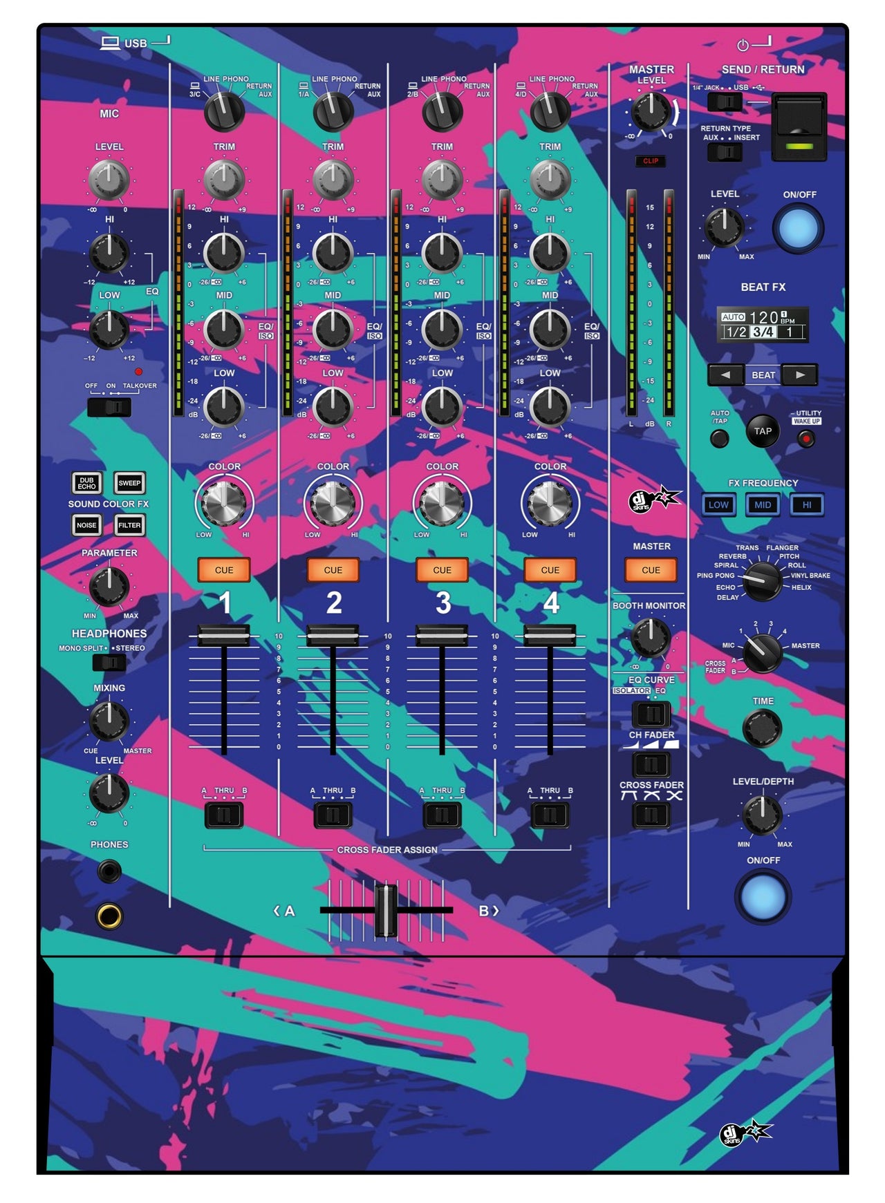 Pioneer DJ DJM 750 MK2 Skin Retro Jogger