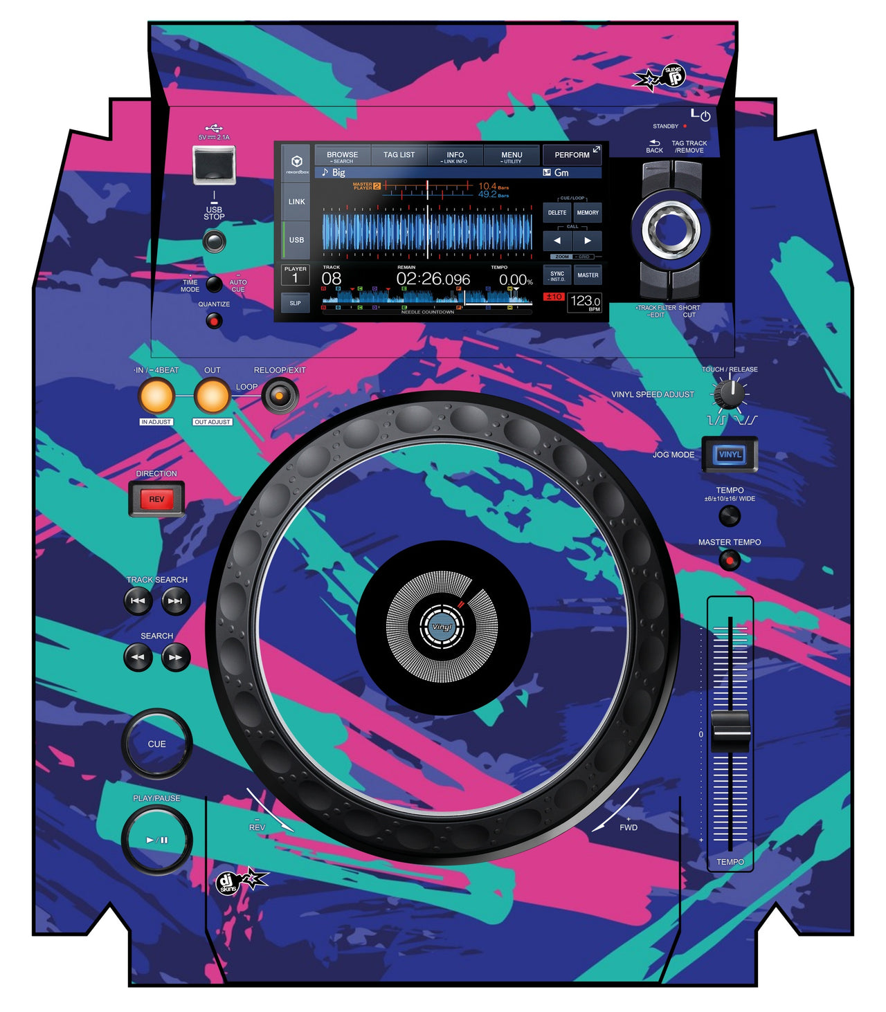 Pioneer DJ XDJ 1000 MK2 Skin Retro Jogger