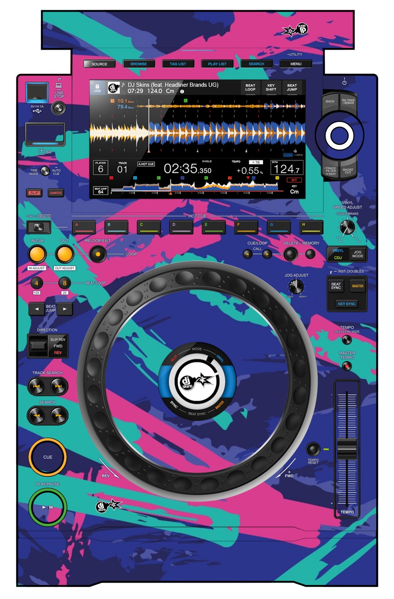 Pioneer DJ CDJ 3000 Skin Retro Jogger