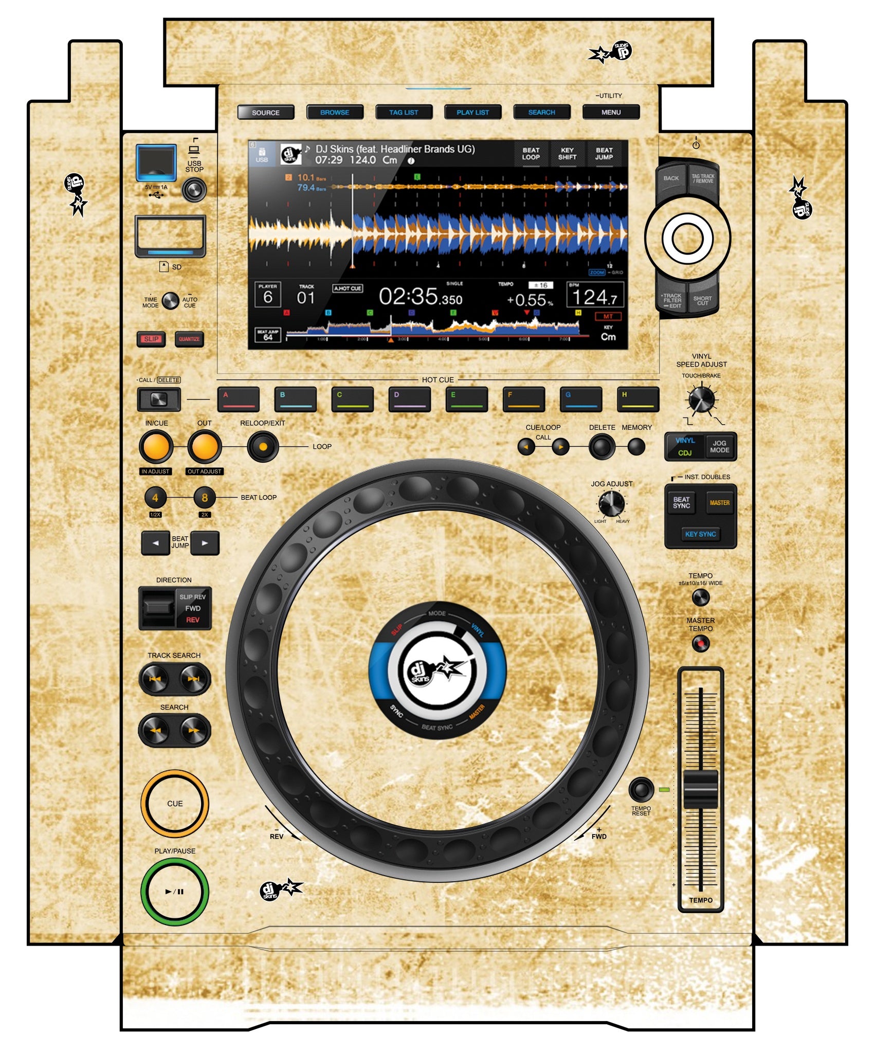 Pioneer DJ CDJ 3000 incl. SIDES Skin Reverb