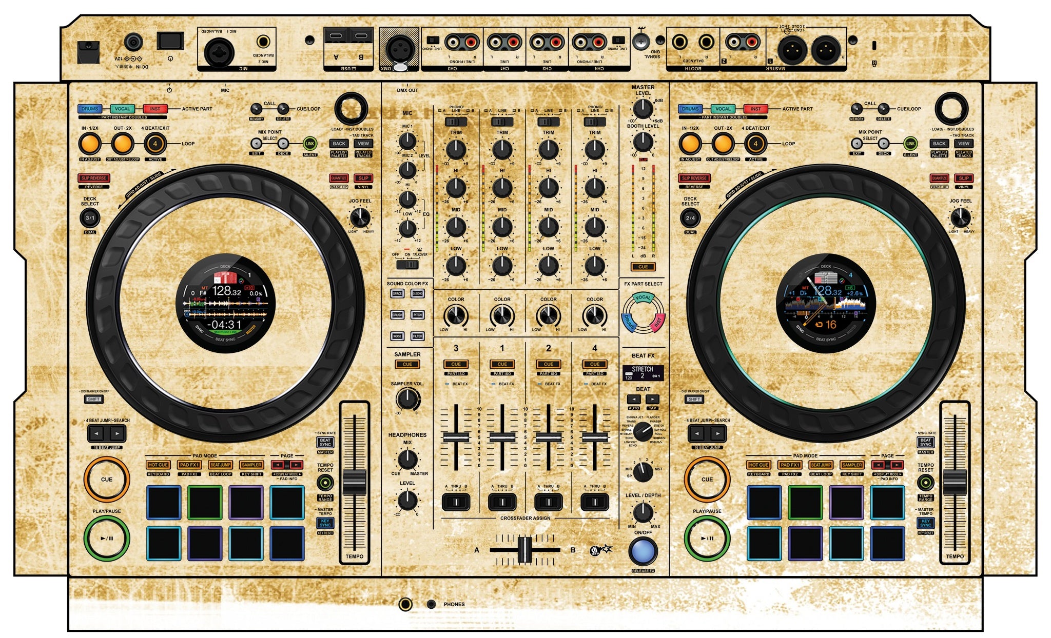 Pioneer DJ DDJ FLX10 Skin Reverb