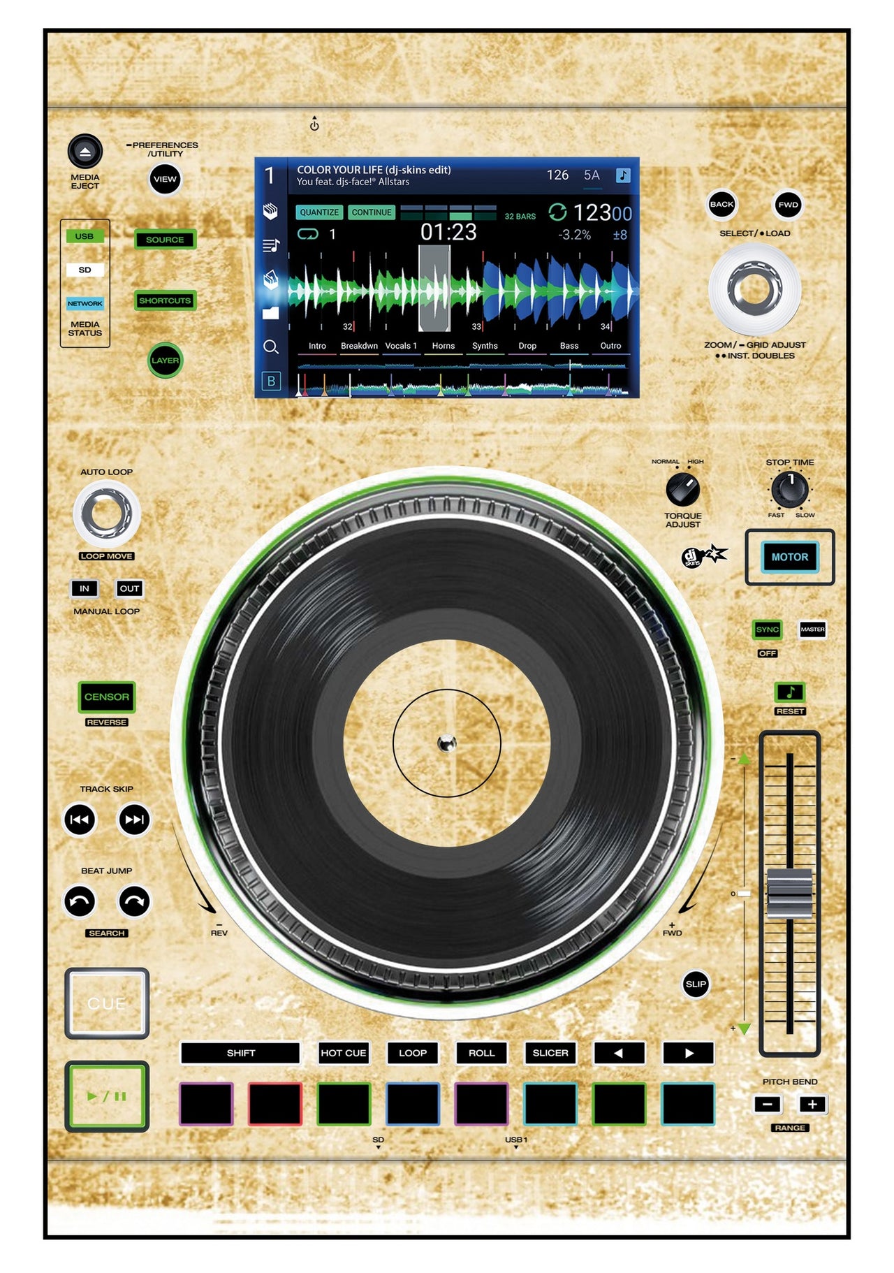 Denon DJ SC 5000 M Skin Reverb