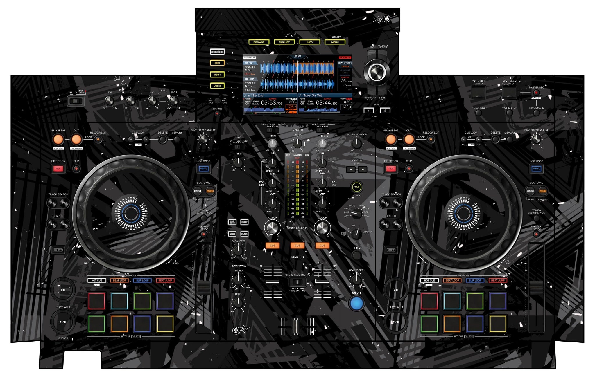 Pioneer DJ XDJ RX 2 Skin Ridge Black