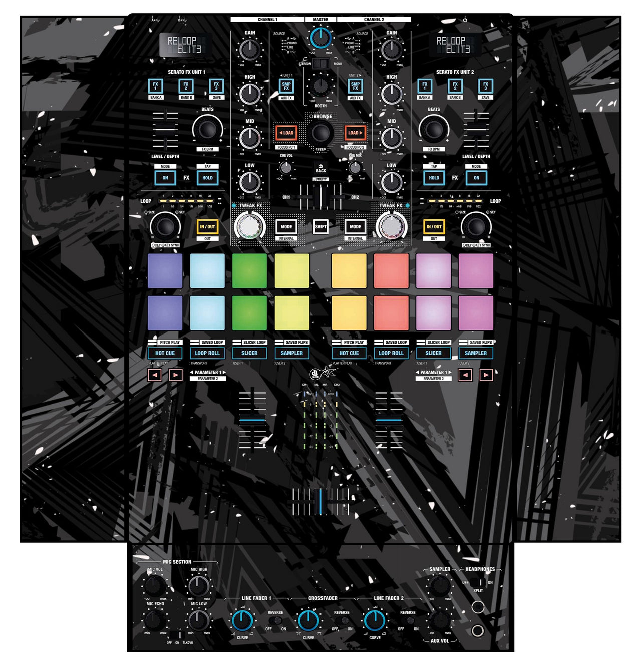Reloop Elite Skin Ridge Black