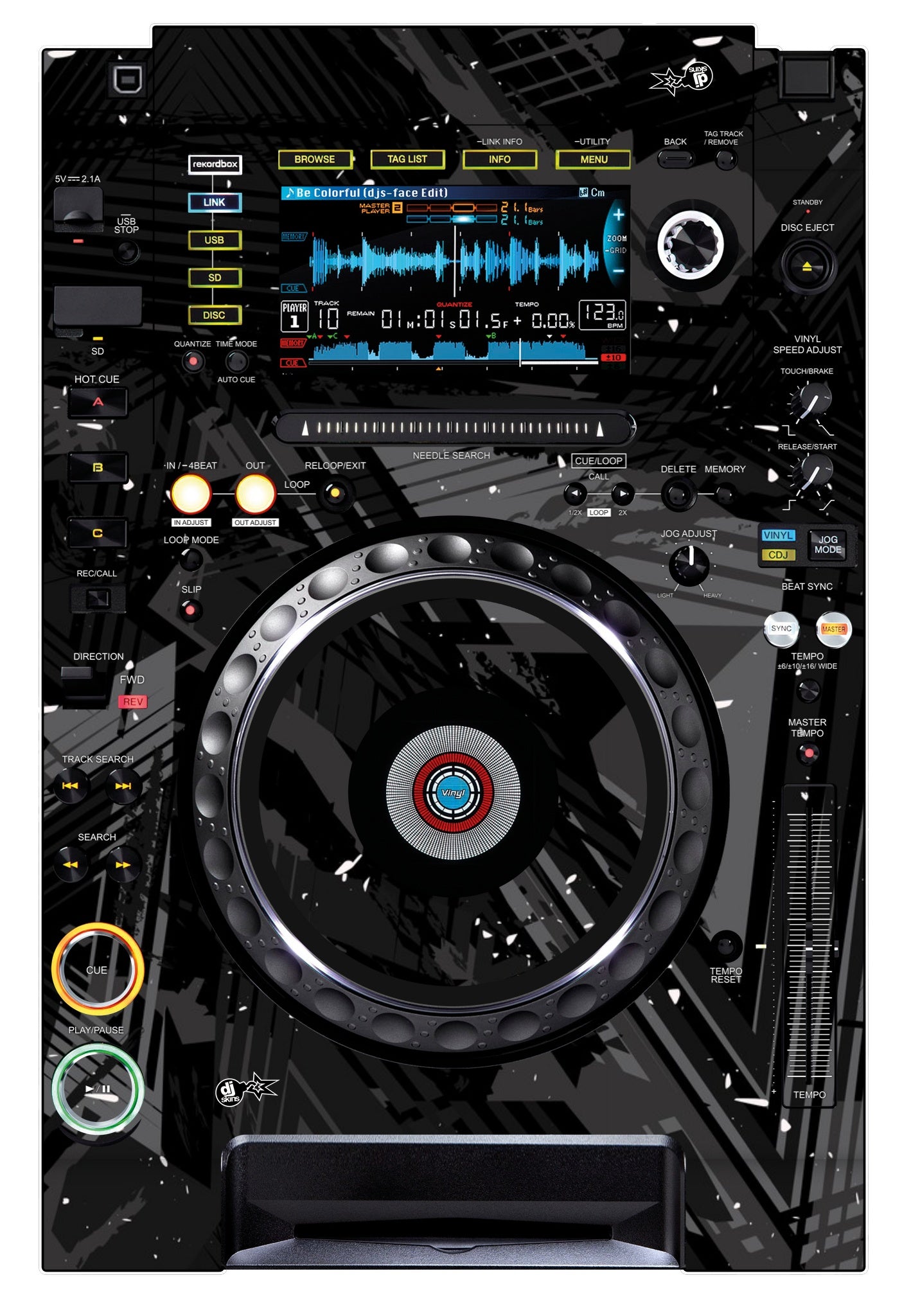 Pioneer DJ CDJ 2000 NEXUS Skin Ridge Black