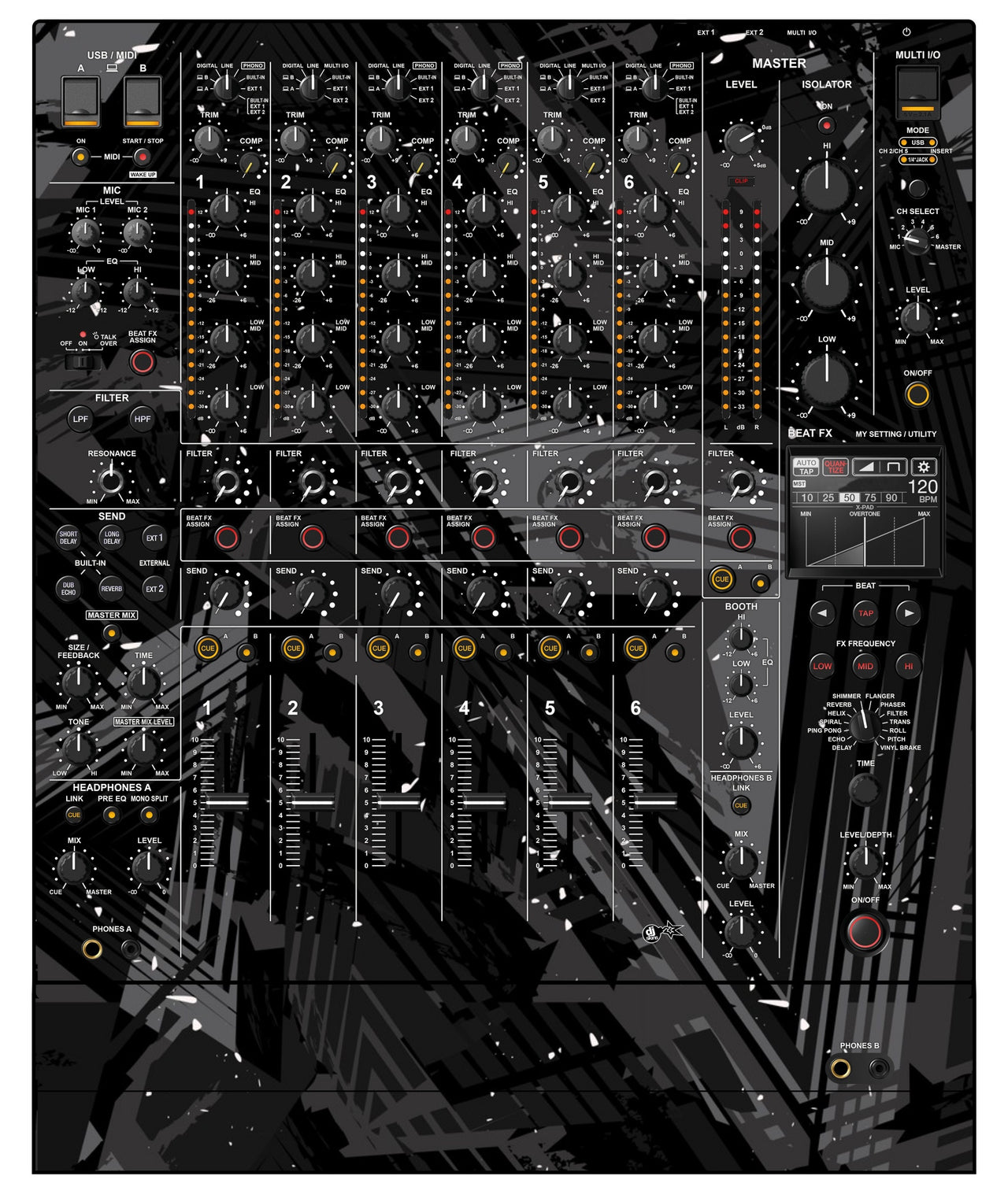 Pioneer DJ DJM V10 LF Skin Ridge Black