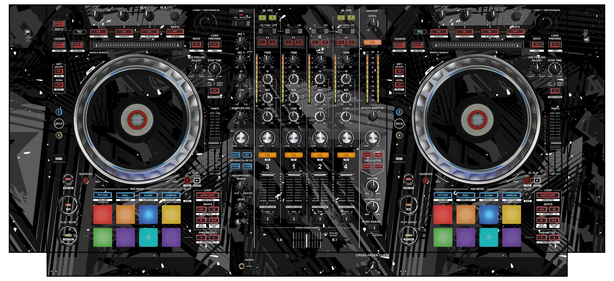 Pioneer DJ DDJ SZ 2 Skin Ridge Black