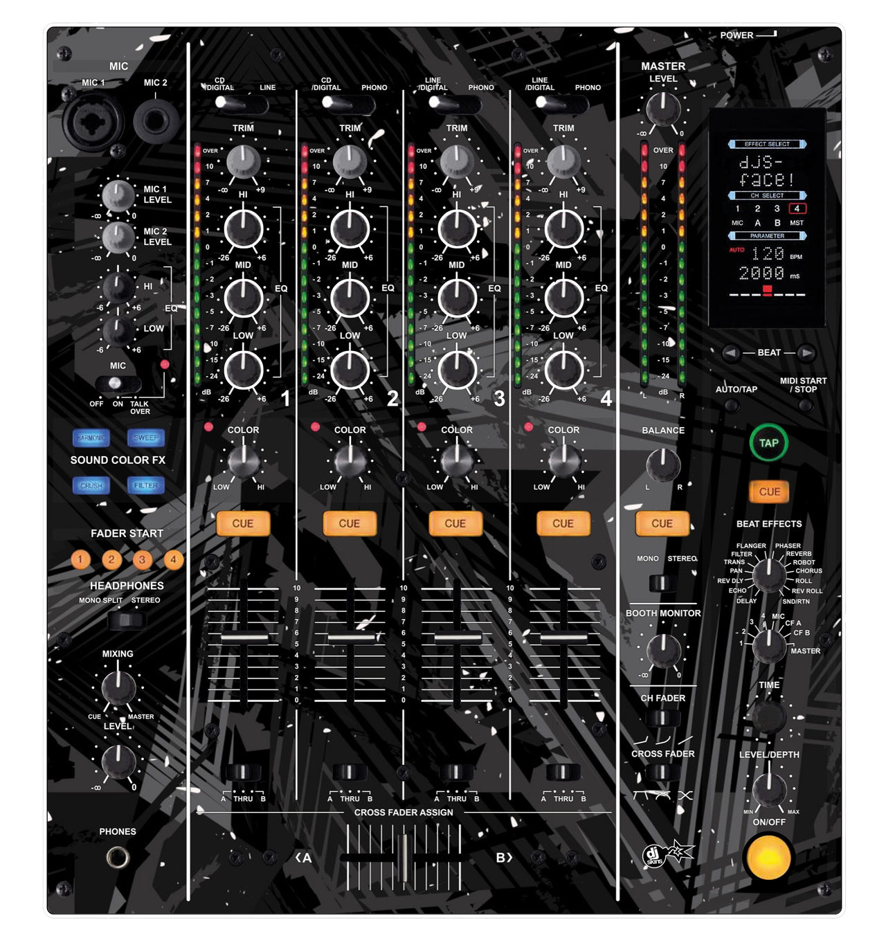 Pioneer DJ DJM 800 Skin Ridge Black