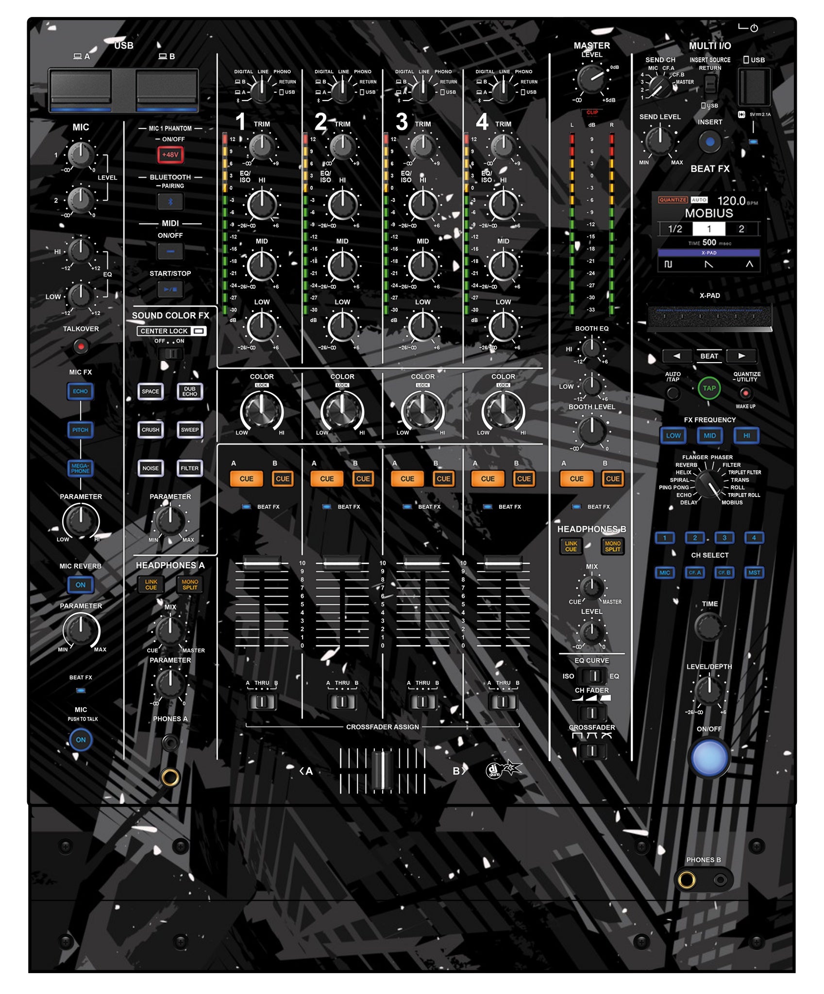 Pioneer DJ DJM A9 Skin Ridge Black