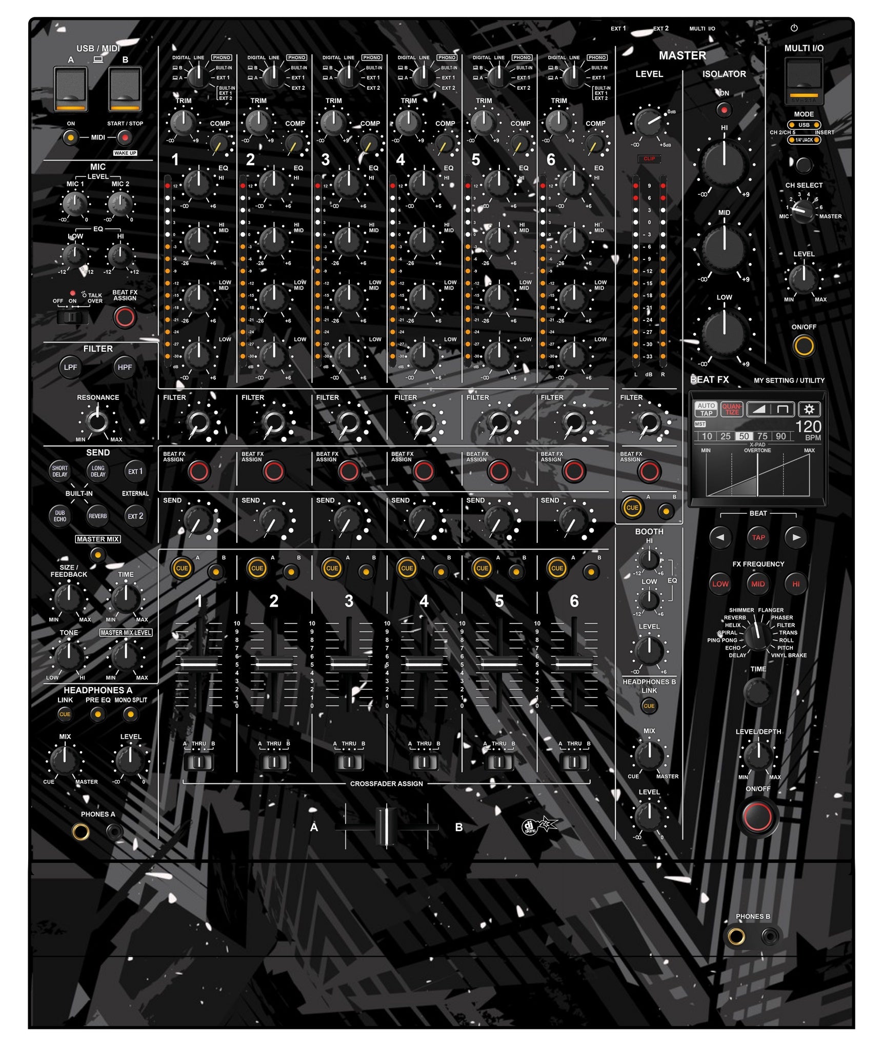 Pioneer DJ DJM V10 Skin Ridge Black