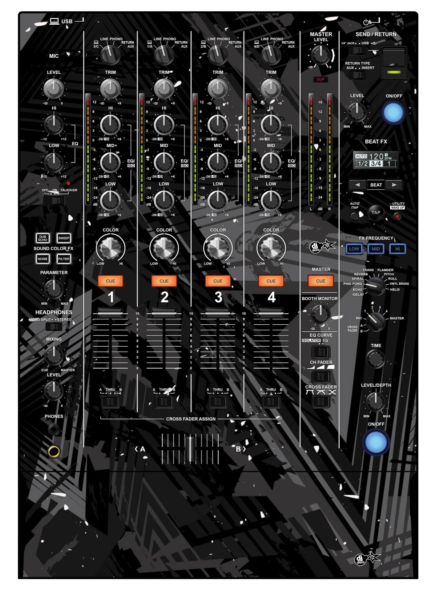 Pioneer DJ DJM 750 MK2 Skin Ridge Black