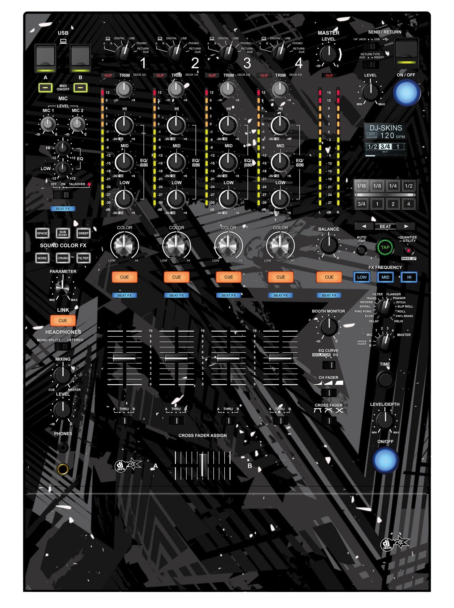 Pioneer DJ DJM 900 NEXUS 2 Skin Ridge Black