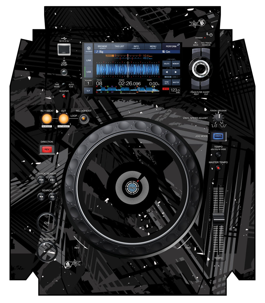 Pioneer DJ XDJ 1000 MK2 Skin Ridge Black