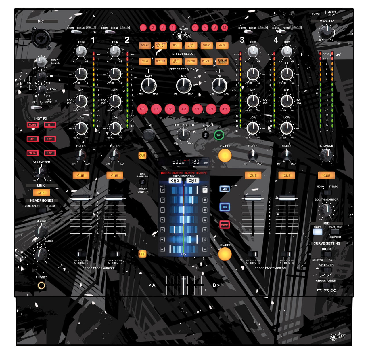 Pioneer DJ DJM 2000 Skin Ridge Black
