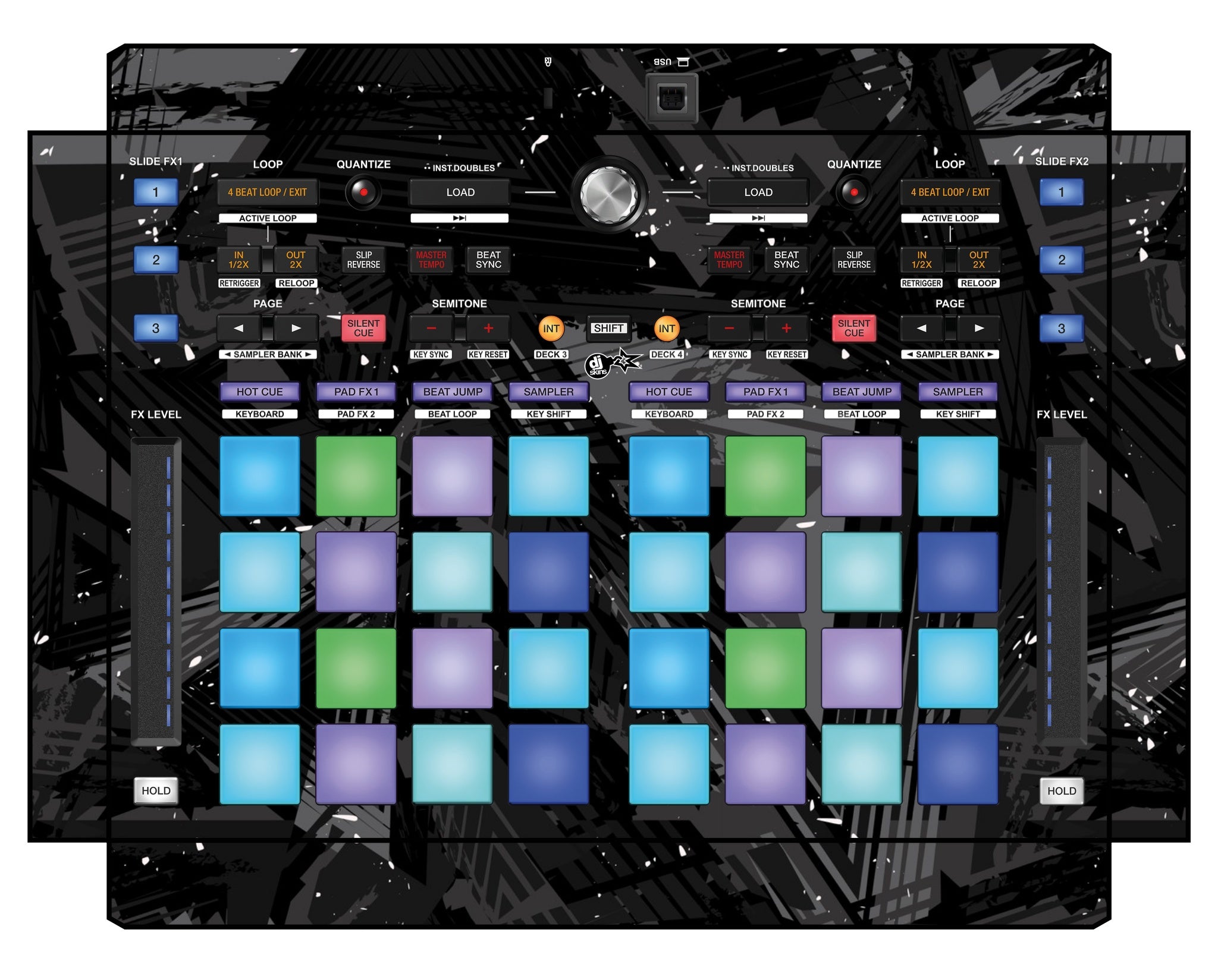 Pioneer DJ DDJ XP 1 Skin Ridge Black