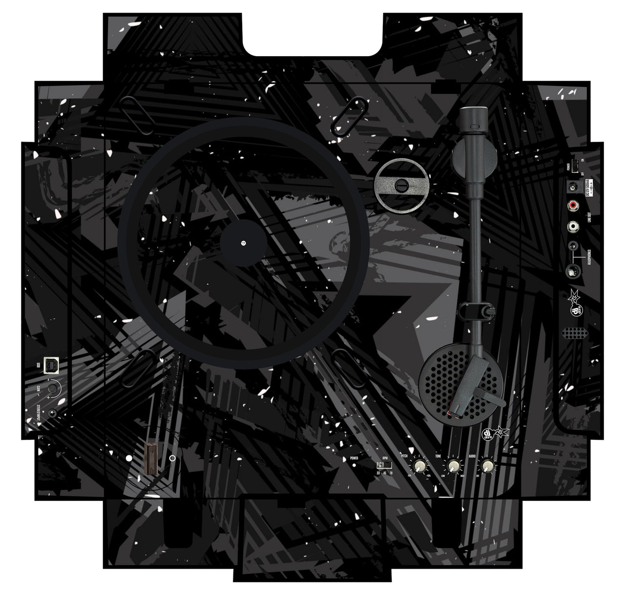 Numark PT 01 incl. Sides Skin Ridge Black