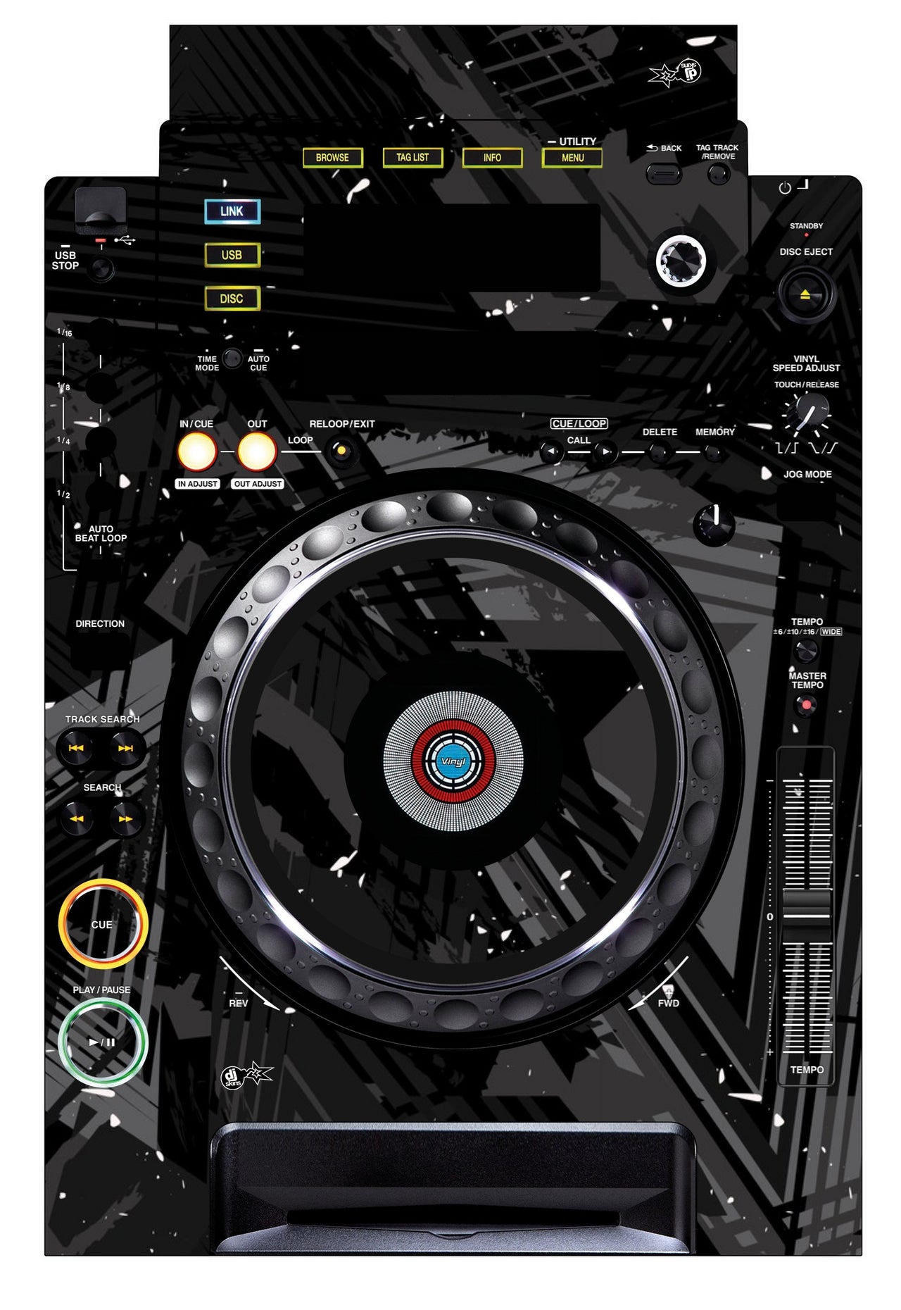 Pioneer DJ CDJ 900 Skin Ridge Black