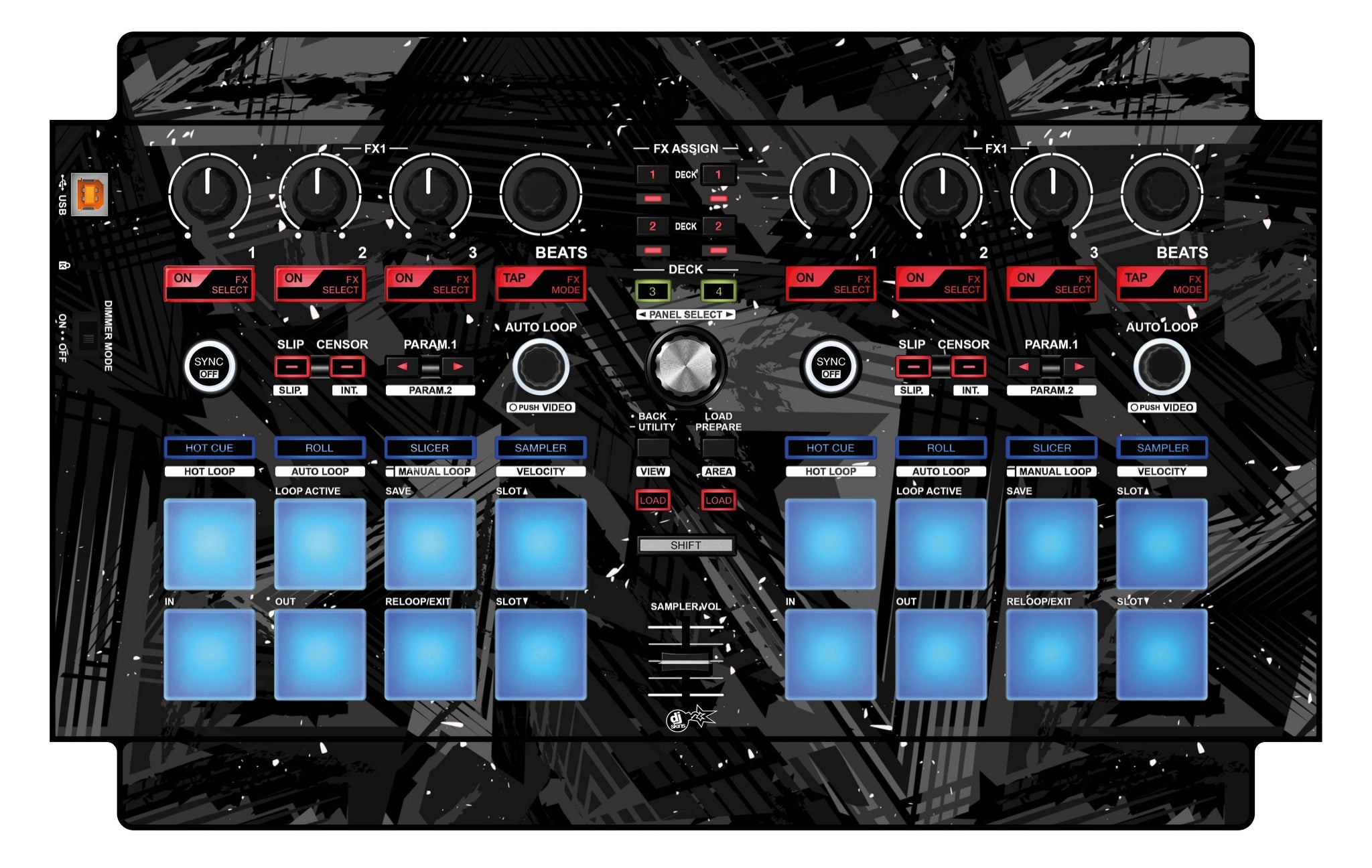 Pioneer DJ DDJ SP 1 Skin Ridge Black