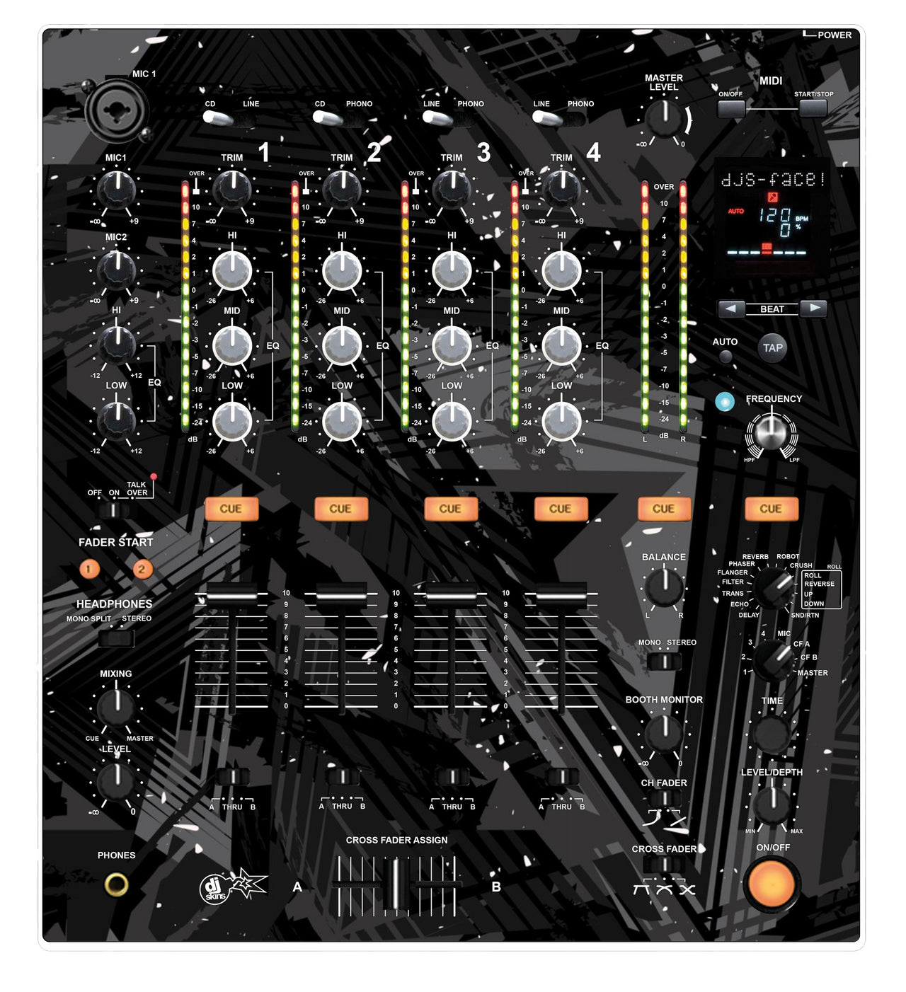 Pioneer DJ DJM 700 Skin Ridge Black