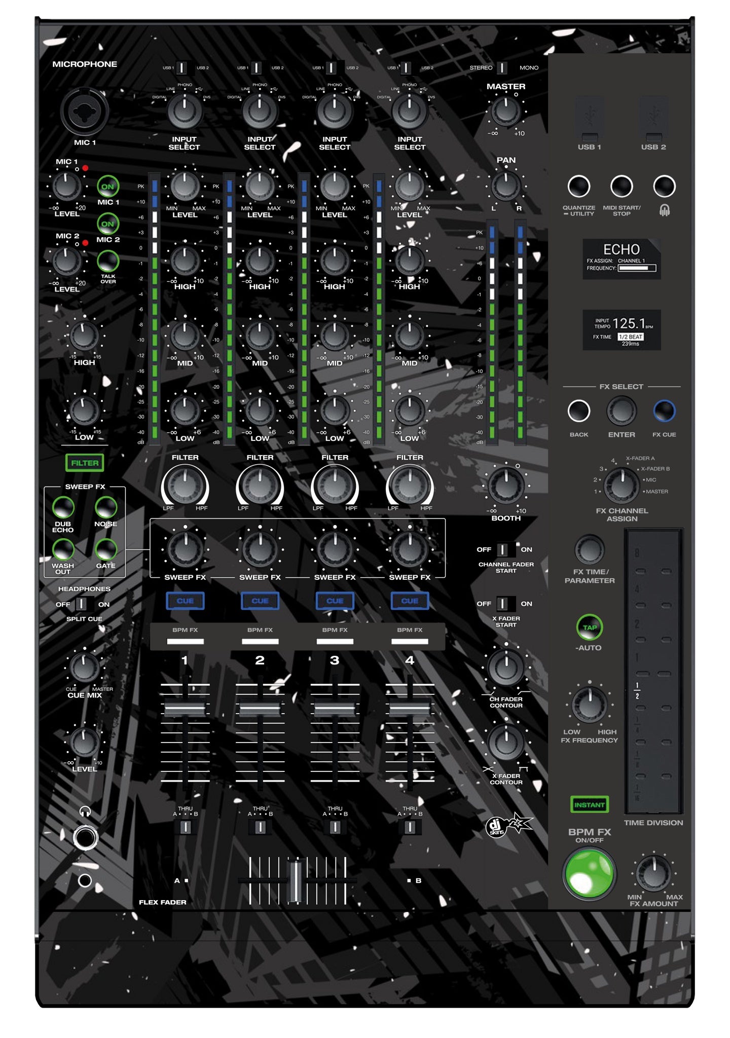 Denon DJ X 1850 Skin Ridge Black