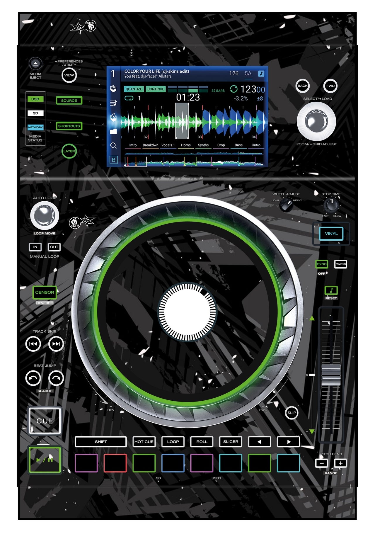 Denon DJ SC 5000 Skin Ridge Black