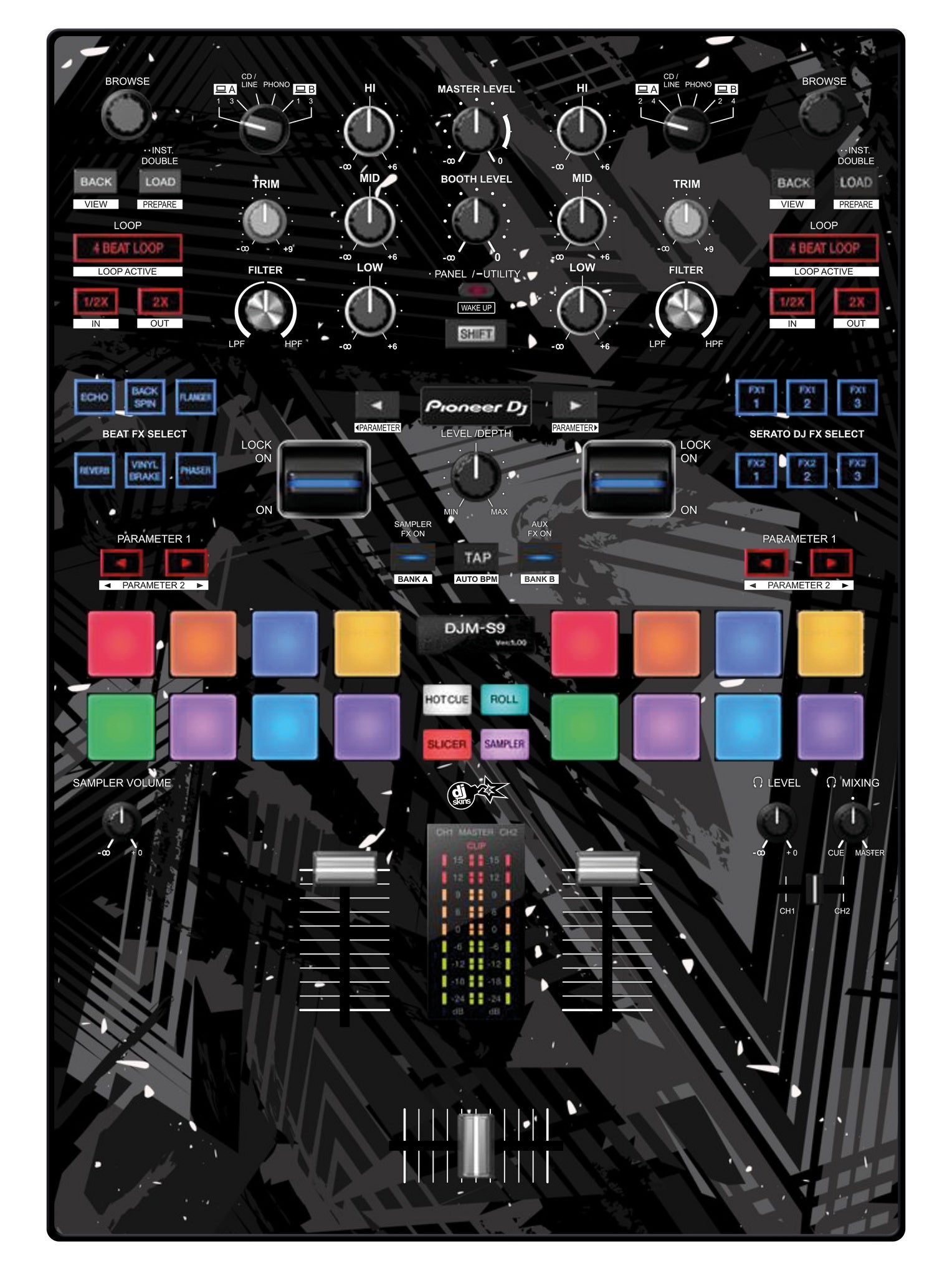 Pioneer DJ DJM S9 Skin Ridge Black