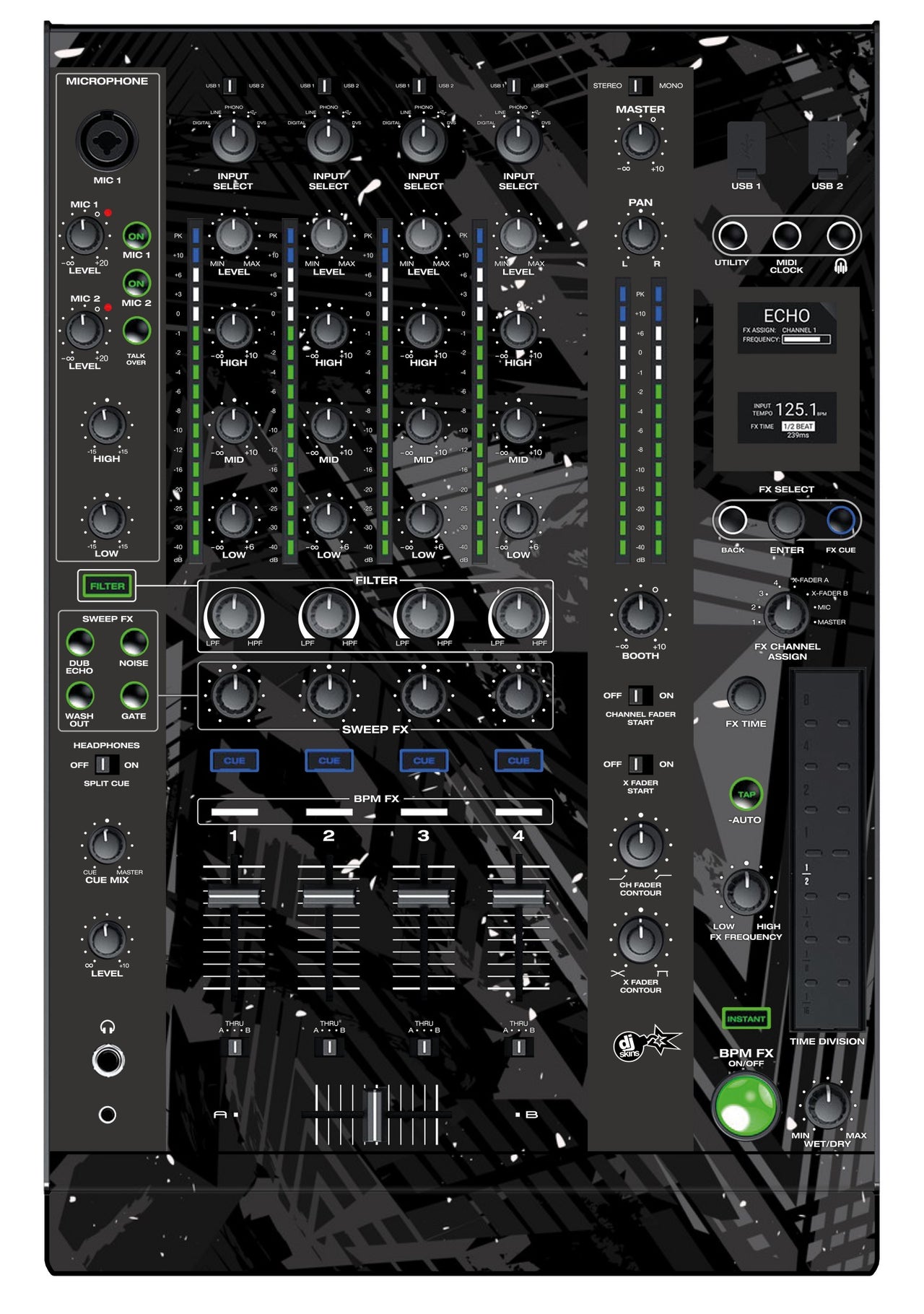 Denon DJ X 1800 Skin Ridge Black