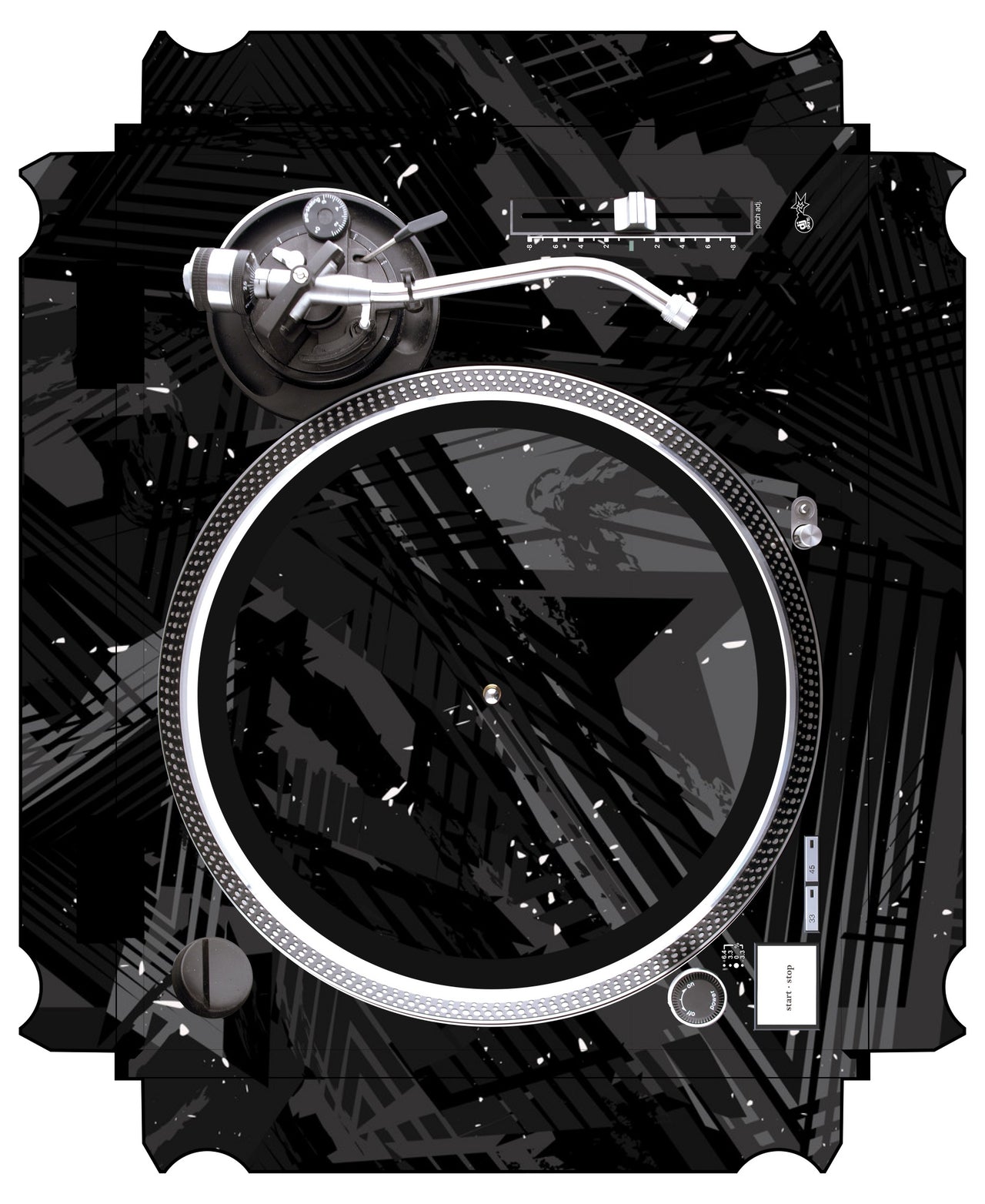Technics 1200 / 1210 MK2 VERTICAL Skin Ridge Black