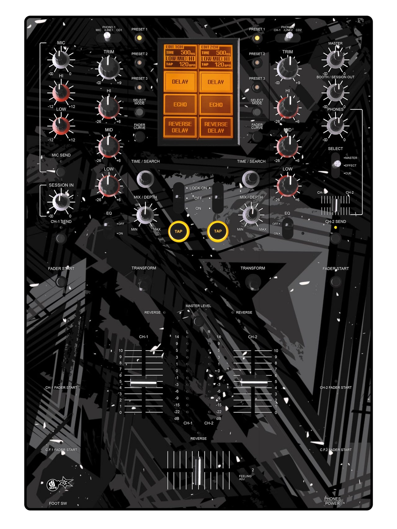 Pioneer DJ DJM 909 Skin Ridge Black