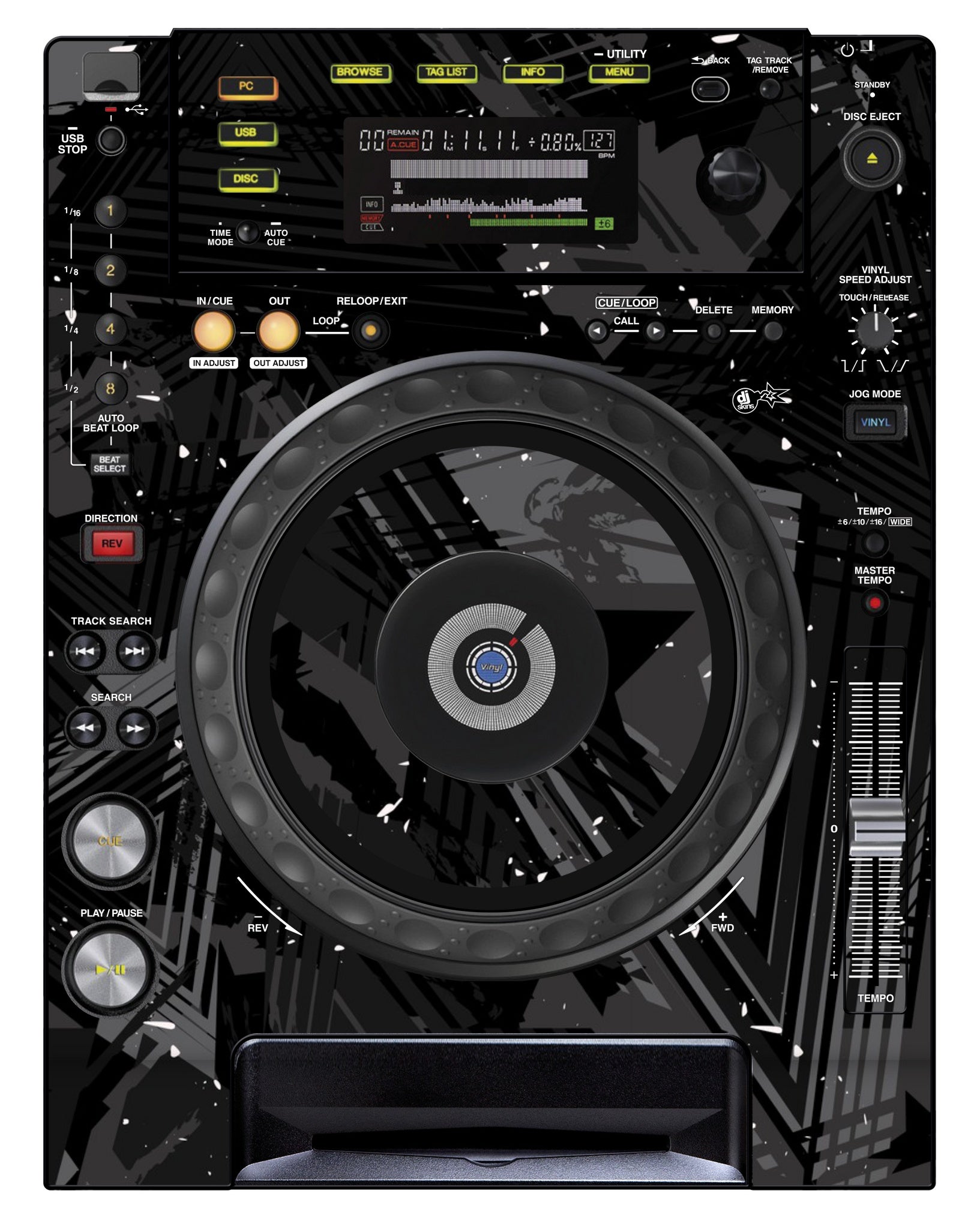 Pioneer DJ CDJ 850 Skin Ridge Black
