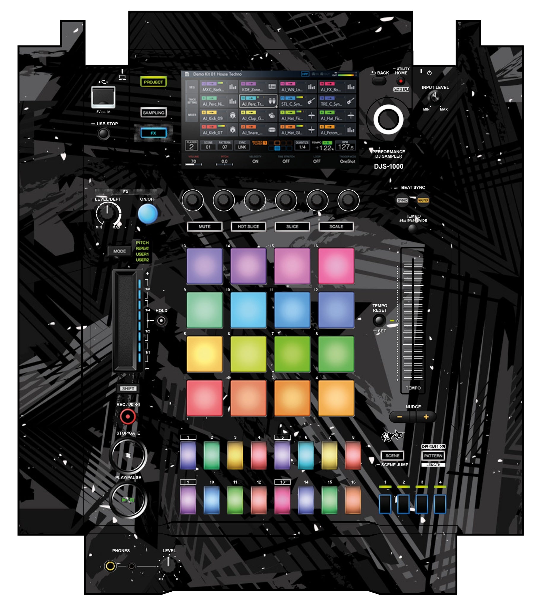 Pioneer DJ DJS 1000 Skin Ridge Black