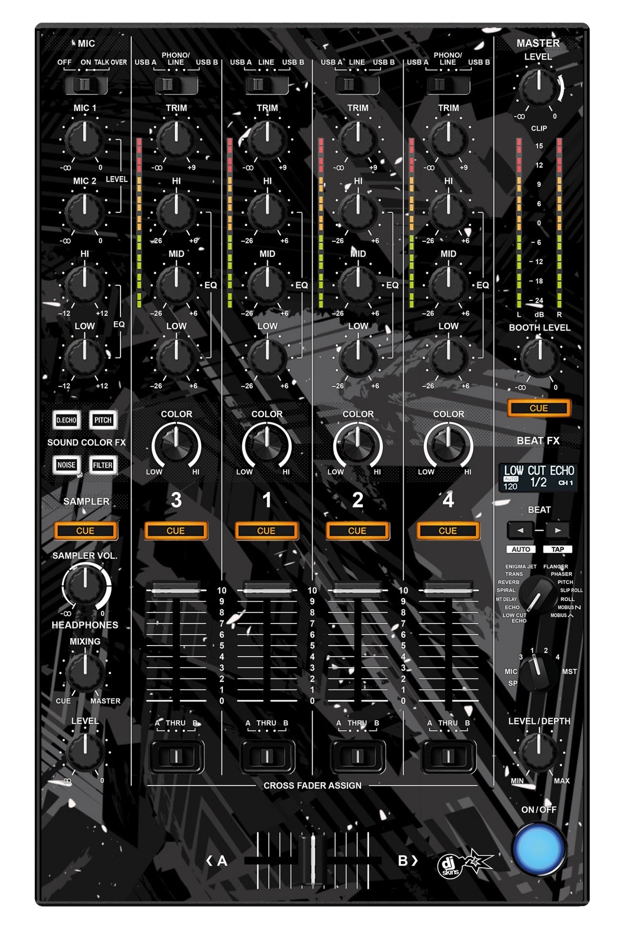 Pioneer DJ DDJ 1000 SRT MIXER Skin Ridge Black