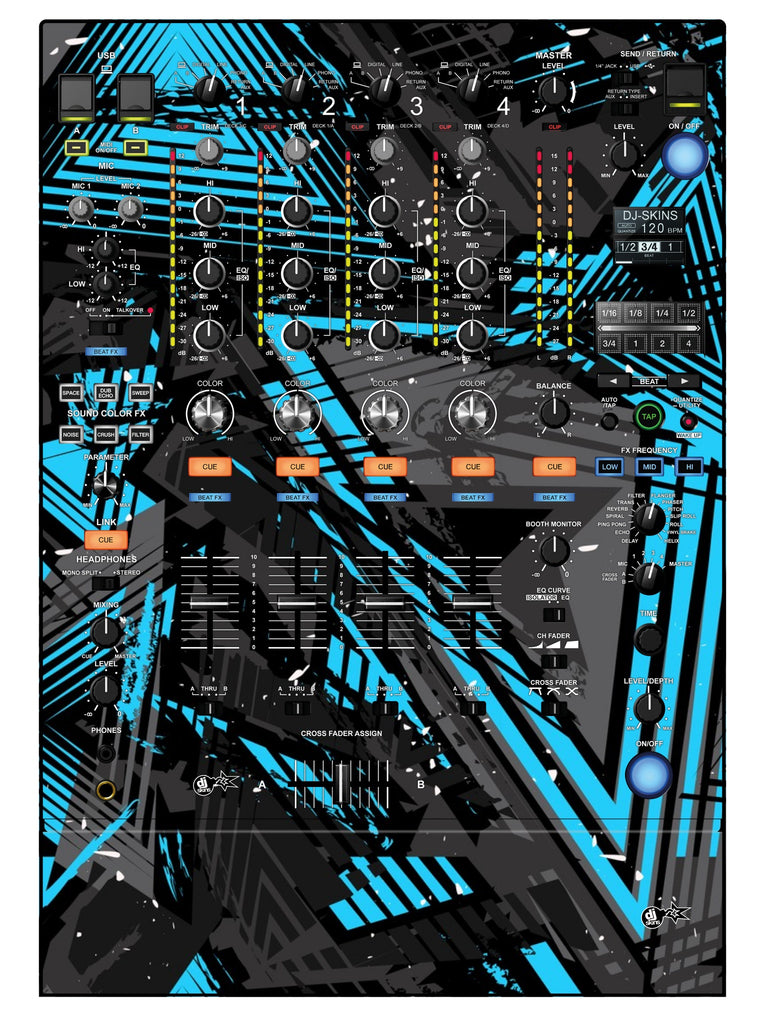 Pioneer DJ DJM 900 NEXUS 2 Skin Ridge Blue Light