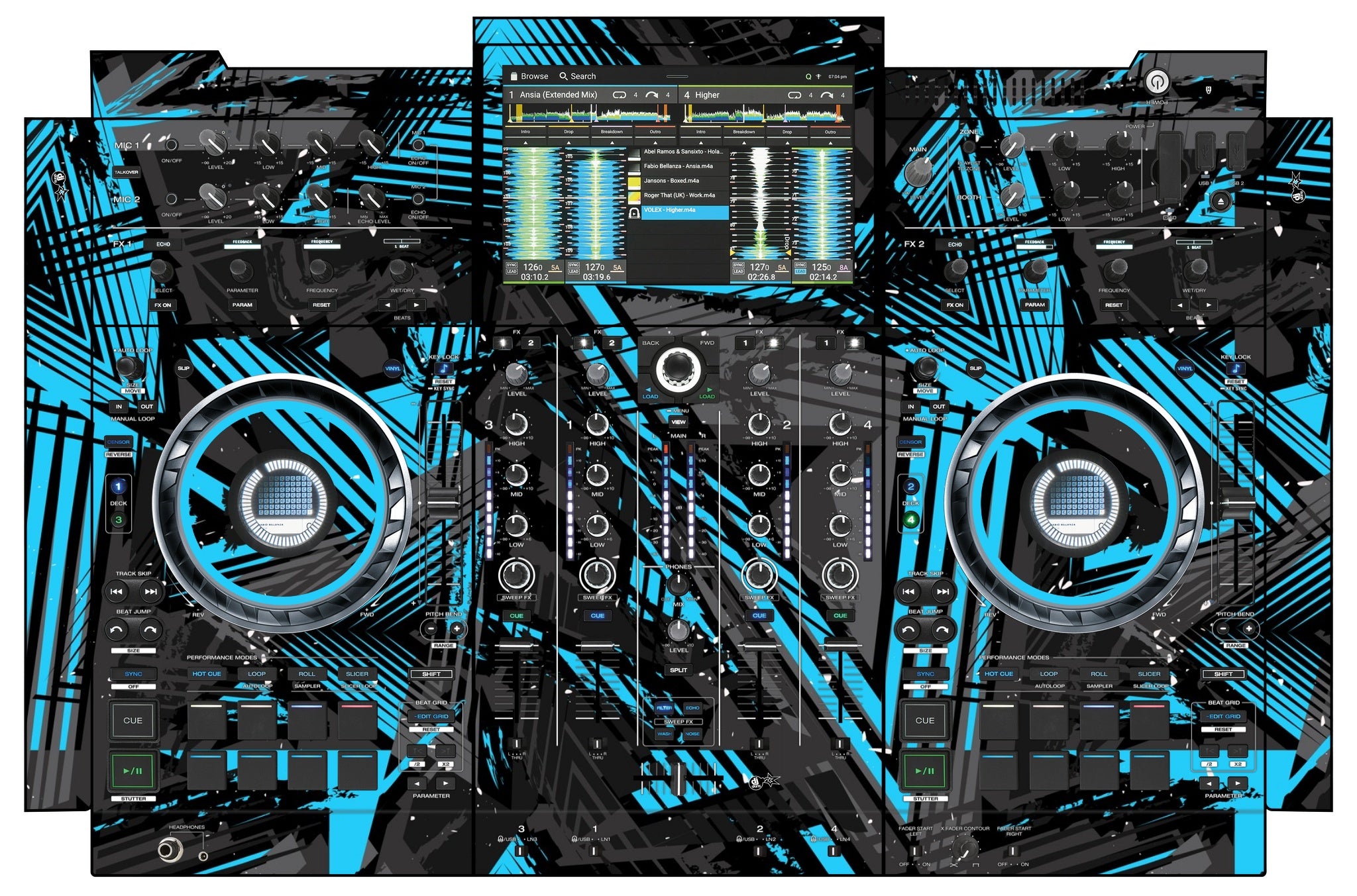 Denon DJ PRIME 4+ Skin Ridge Blue Light