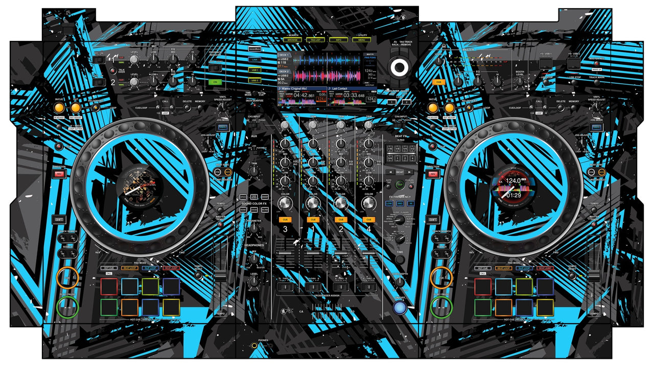Pioneer DJ XDJ XZ Skin Ridge Blue Light